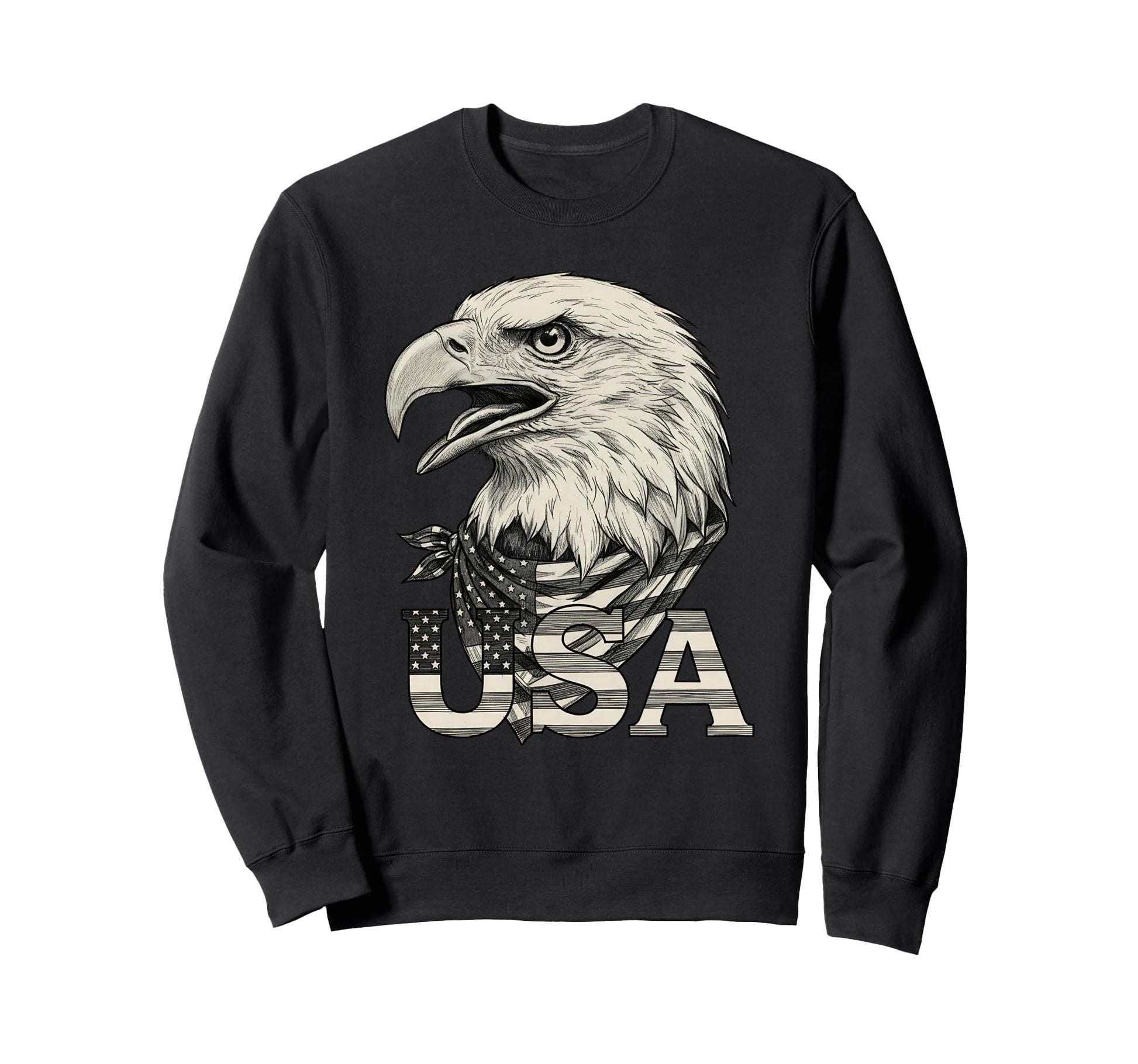 American Flag Bald Eagle Patriotic Sweatshirt - Novelty Apparel Men Women - T-Shirt, Sweatshirt, Hoodie