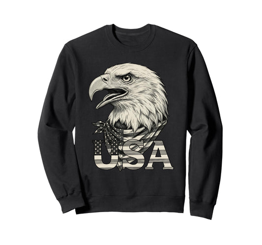 American Flag Bald Eagle Patriotic Sweatshirt - Novelty Apparel Men Women - T-Shirt, Sweatshirt, Hoodie