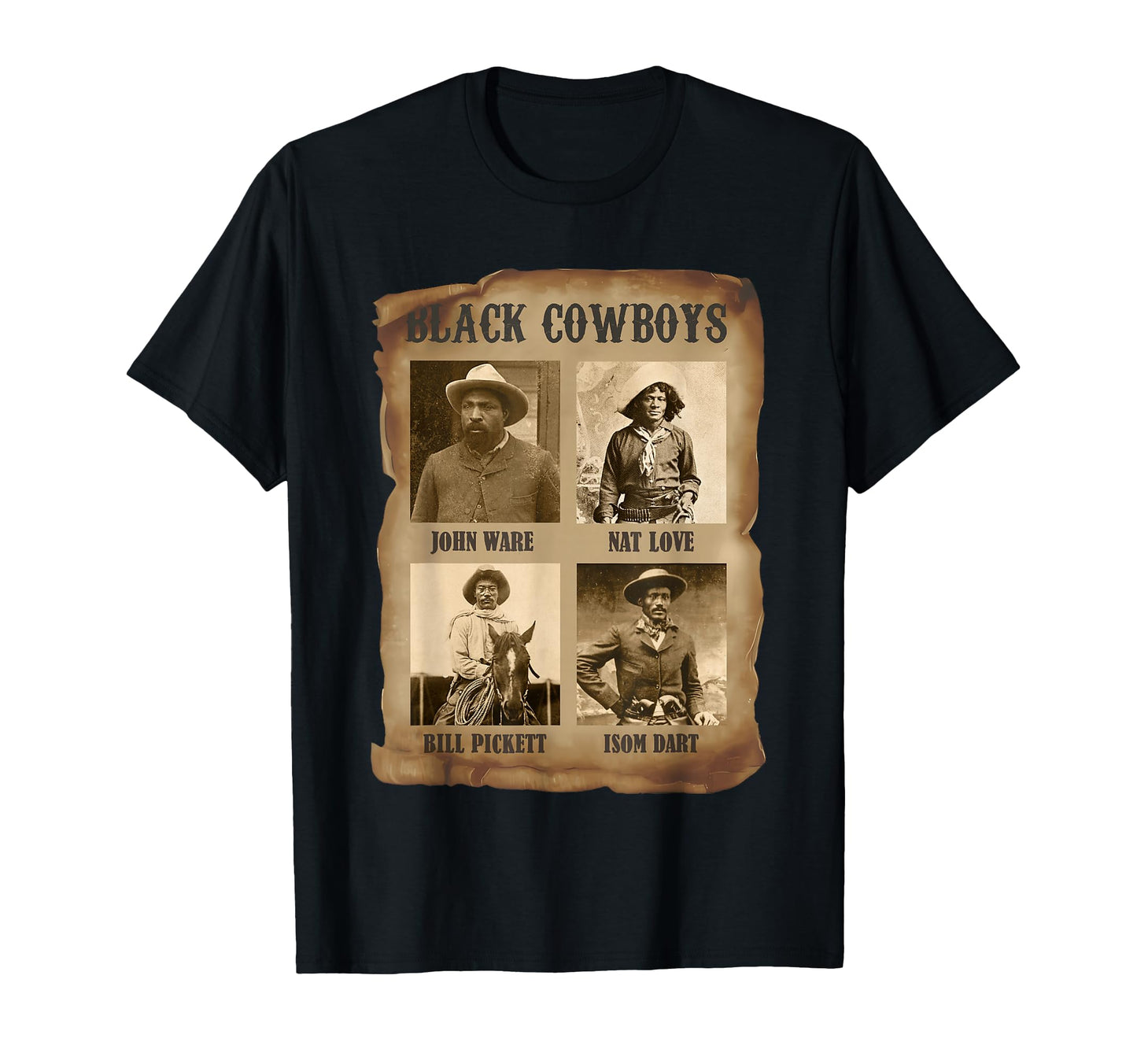 Black Cowboys Legends Western African T-Shirt - Minimalist Print Unisex - T-Shirt, Sweatshirt, Hoodie