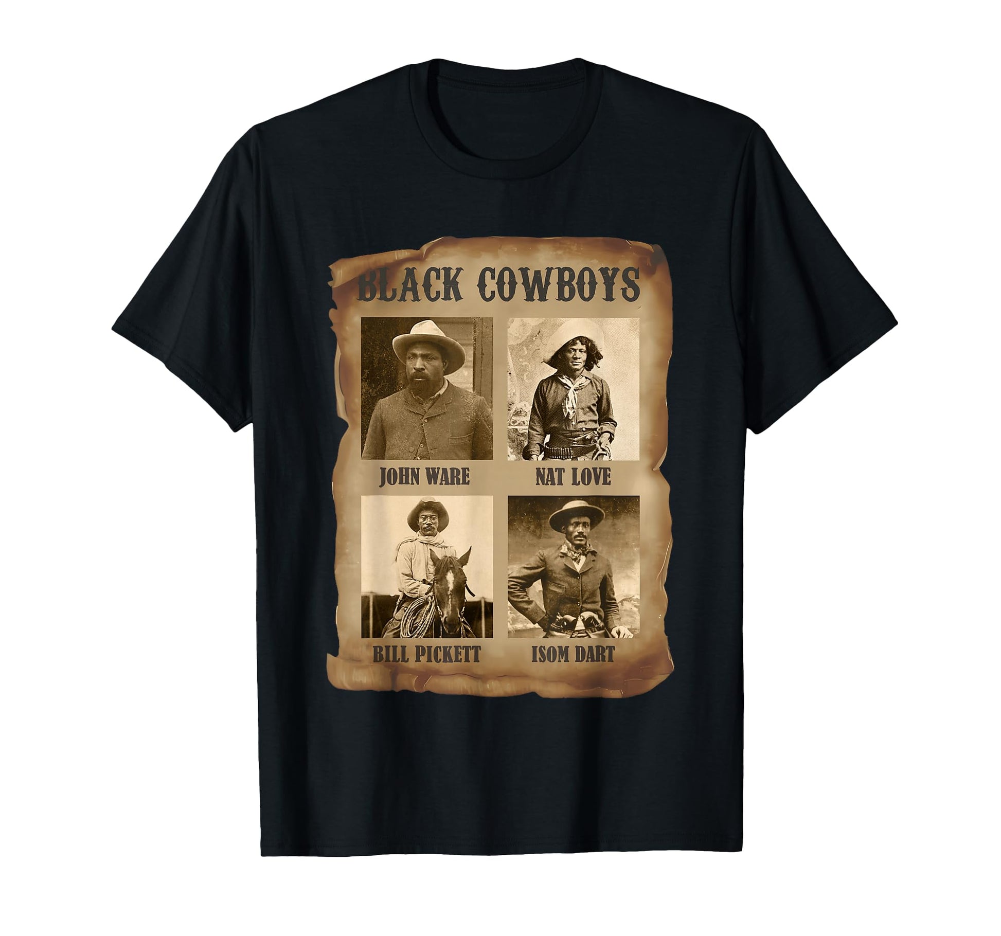 Black Cowboys Legends Western African T-Shirt - Minimalist Print Unisex - T-Shirt, Sweatshirt, Hoodie