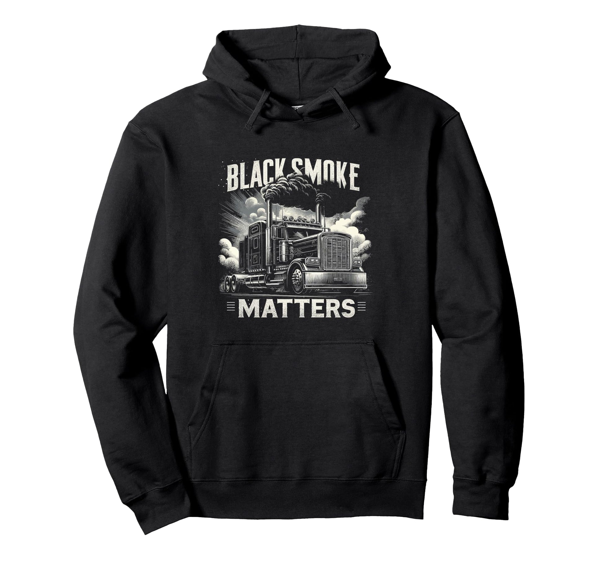 Smoke Matters Funny Truck Driver Hoodie - Trendy Graphic for Adults - T-Shirt, Sweatshirt, Hoodie