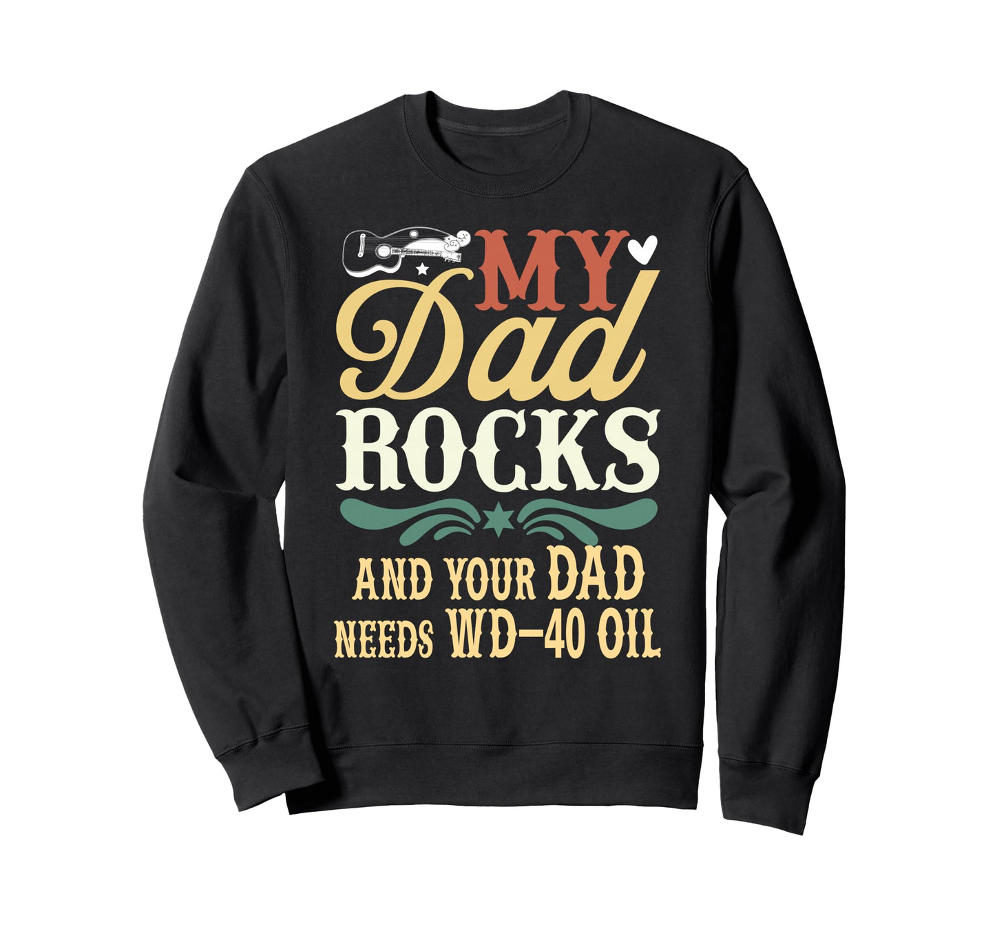 My Dad Rocks Daddy Pa Fathers Day Sweatshirt - Minimalist Print for Adults - T-Shirt, Sweatshirt, Hoodie