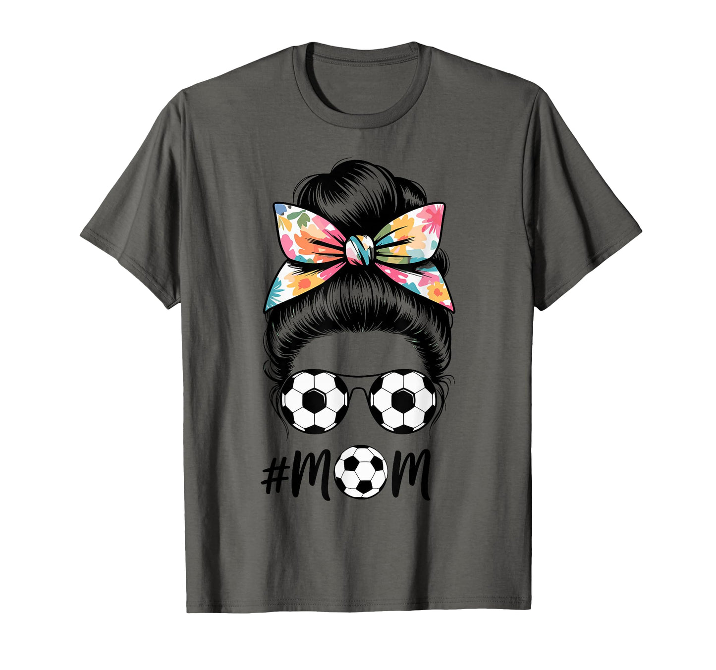 Messy Bun Bandana Soccer Mom Soccer T-Shirt - Novelty Apparel for Adults - T-Shirt, Sweatshirt, Hoodie