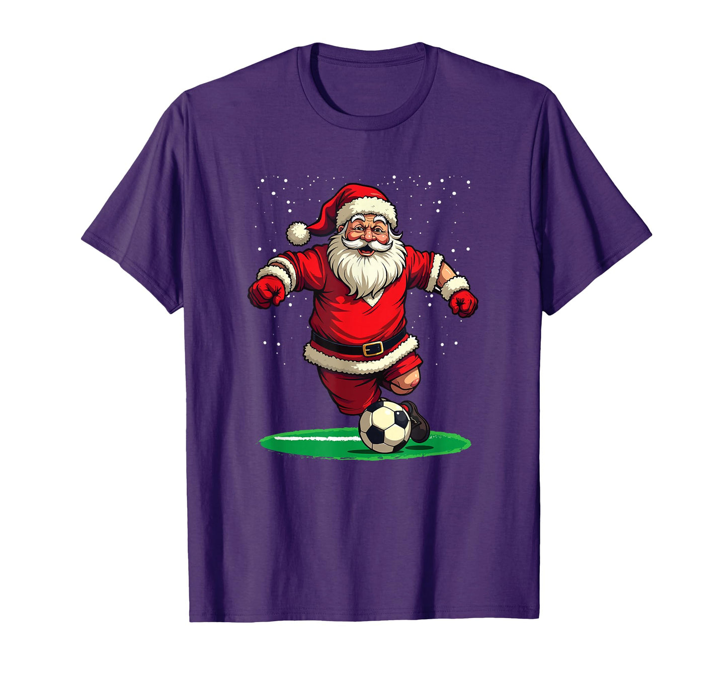 Santa Playing Soccer Football Fan T-Shirt - Minimalist Print for Adults - T-Shirt, Sweatshirt, Hoodie