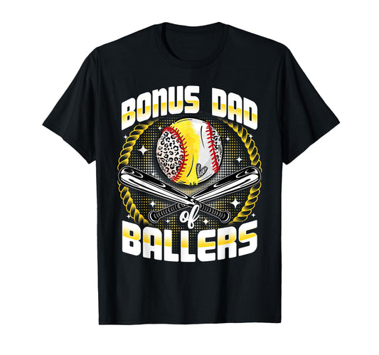 Baseball Softball Bonus Dad Ballers T-Shirt - Minimalist Print for Adults - T-Shirt, Sweatshirt, Hoodie