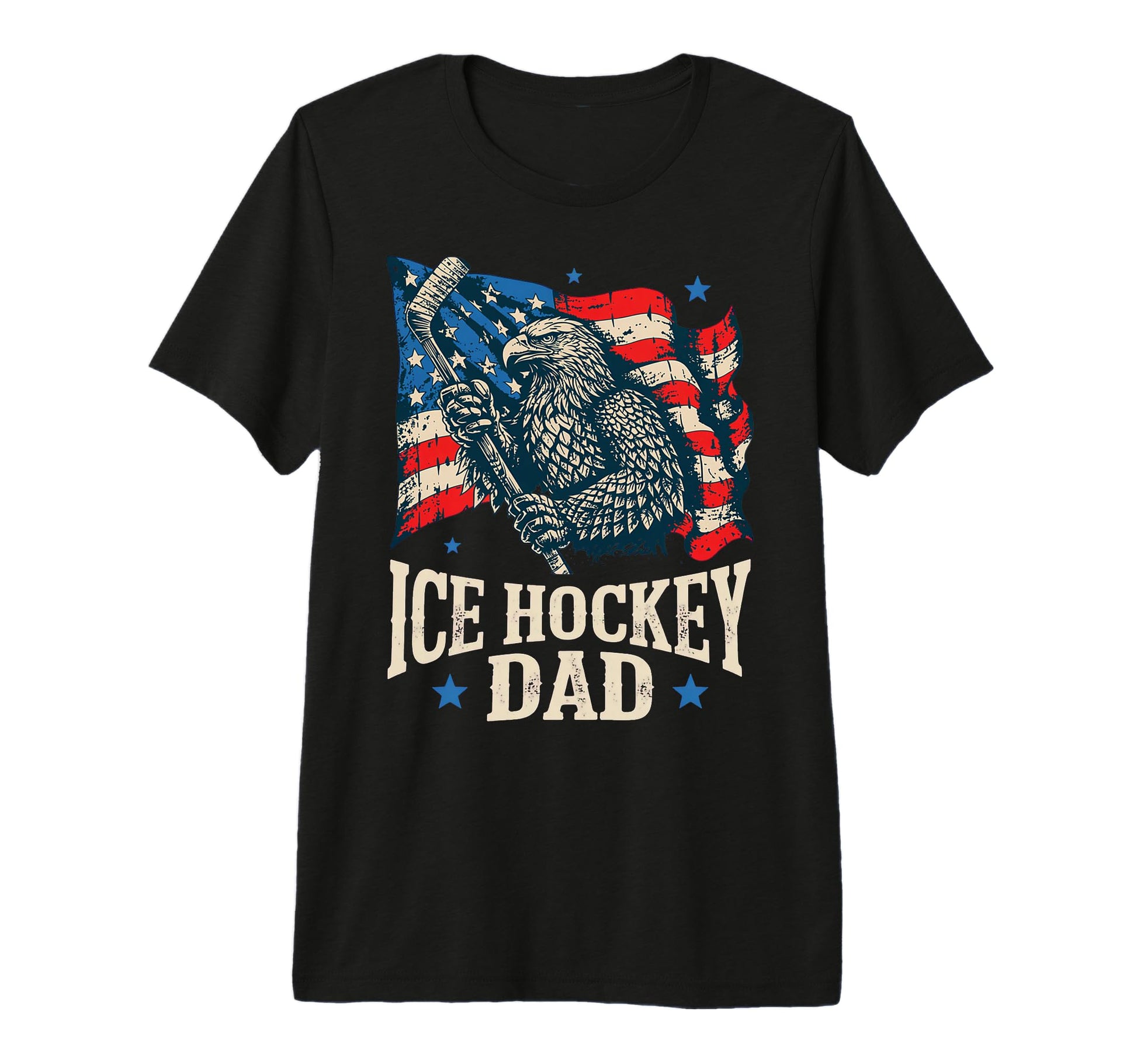 Ice Hockey American Flag Ice Hockey T-Shirt - Aesthetic Graphic for Adults - T-Shirt, Sweatshirt, Hoodie