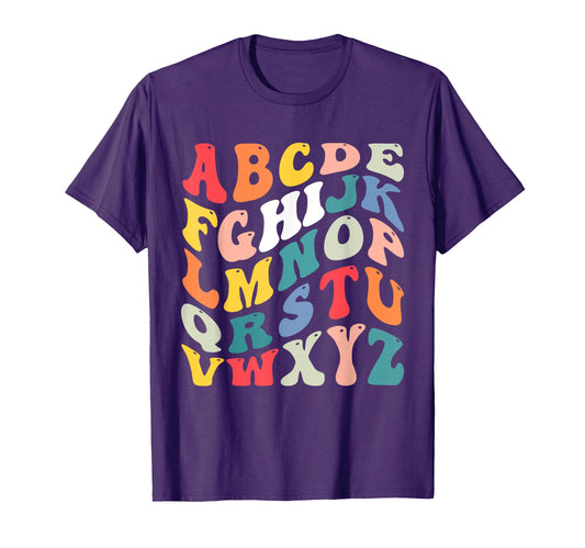 Alphabet Hi Back To School Abc Pre K T-Shirt - Custom Art Print Men Women - T-Shirt, Sweatshirt, Hoodie