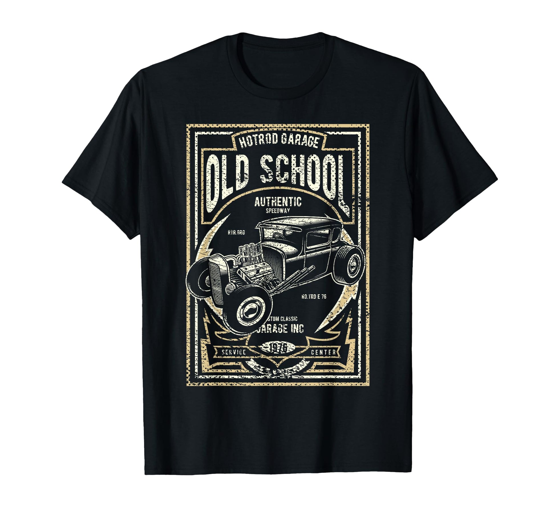 Old School Hot Rod Garage Car T-Shirt - Graphic Print Men Women - T-Shirt, Sweatshirt, Hoodie