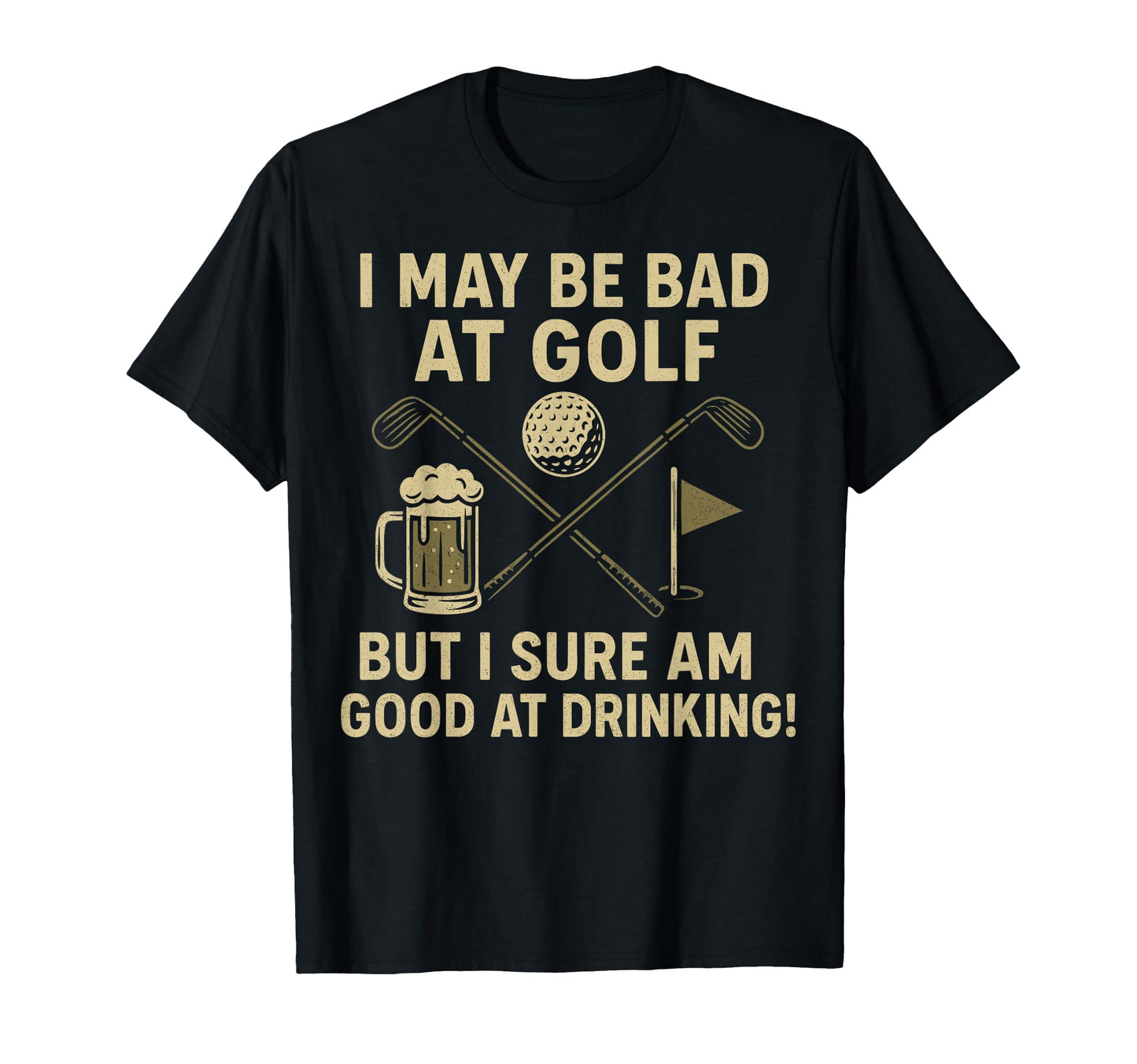 Golf And Beer Joke Dad Funny Fathers T-Shirt - Custom Art Print for Adults - T-Shirt, Sweatshirt, Hoodie