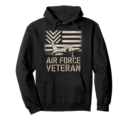 Air Force Veteran Us American Flag Hoodie - Casual Everyday Wear Unisex - T-Shirt, Sweatshirt, Hoodie