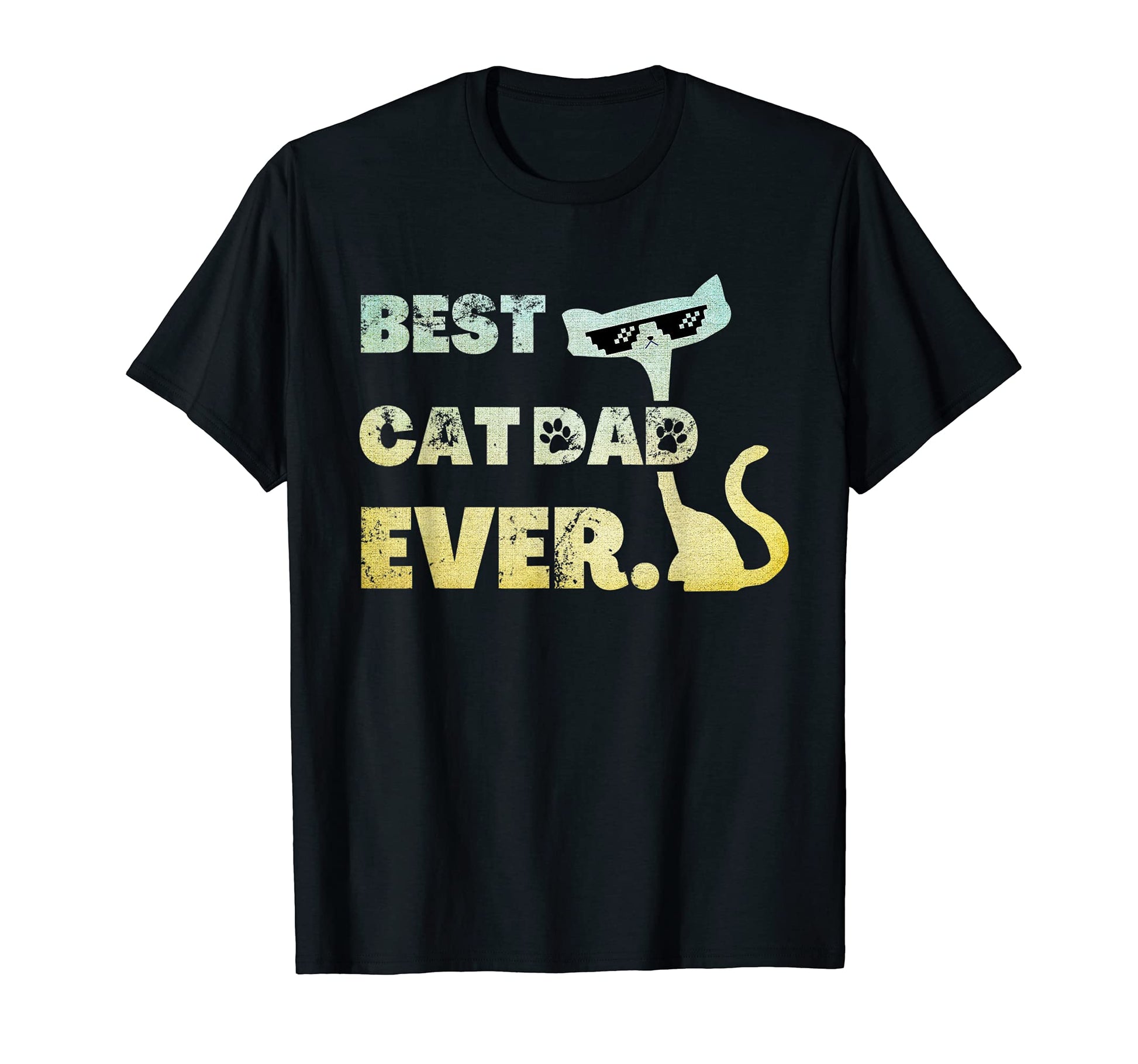 Funny Best Cat Dad Ever Cat Sunglasses T-Shirt - Minimalist Print Unisex - T-Shirt, Sweatshirt, Hoodie