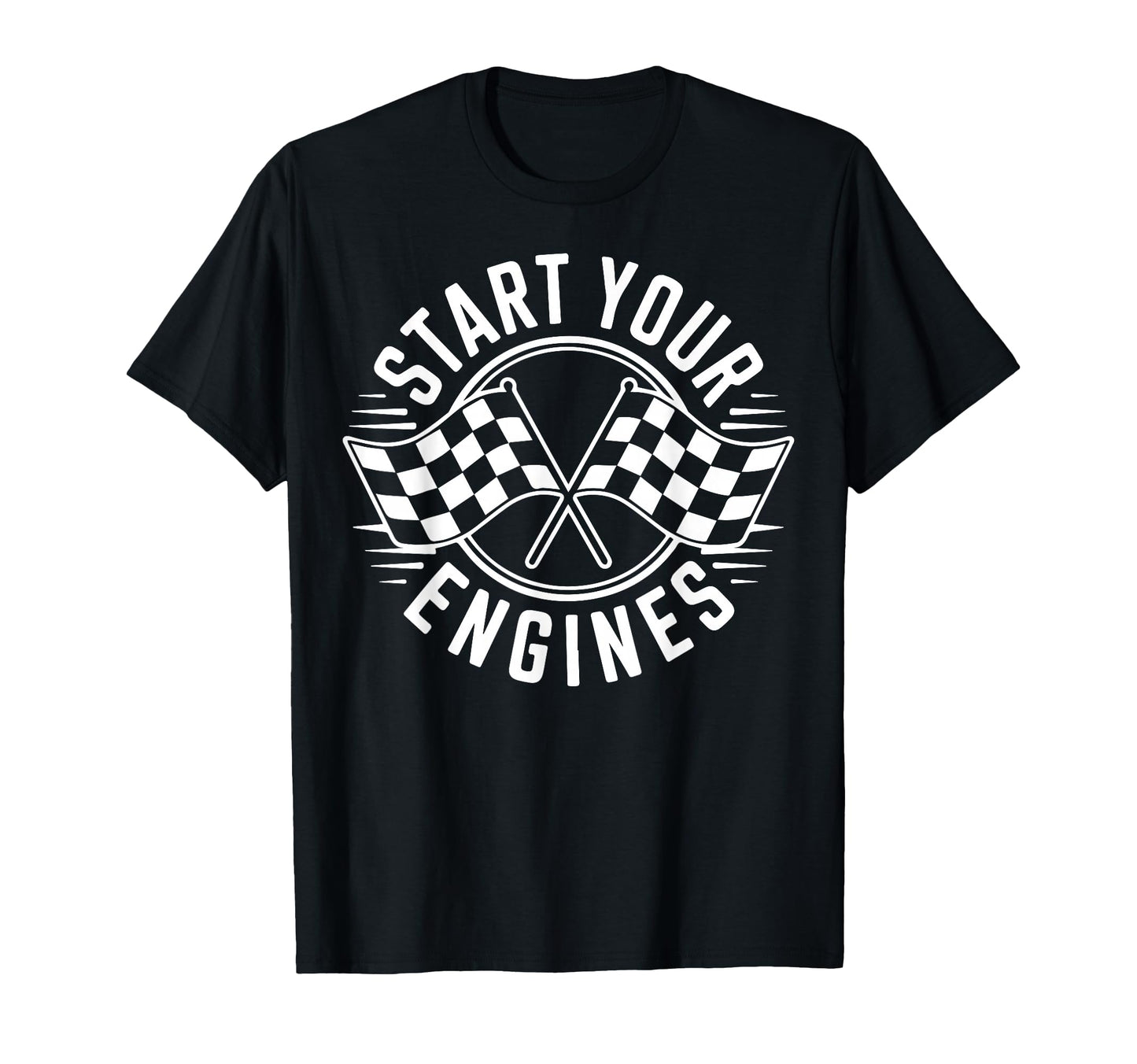 Checkered Flag Race Car Racing Family T-Shirt - Unique Graphic Unisex - T-Shirt, Sweatshirt, Hoodie