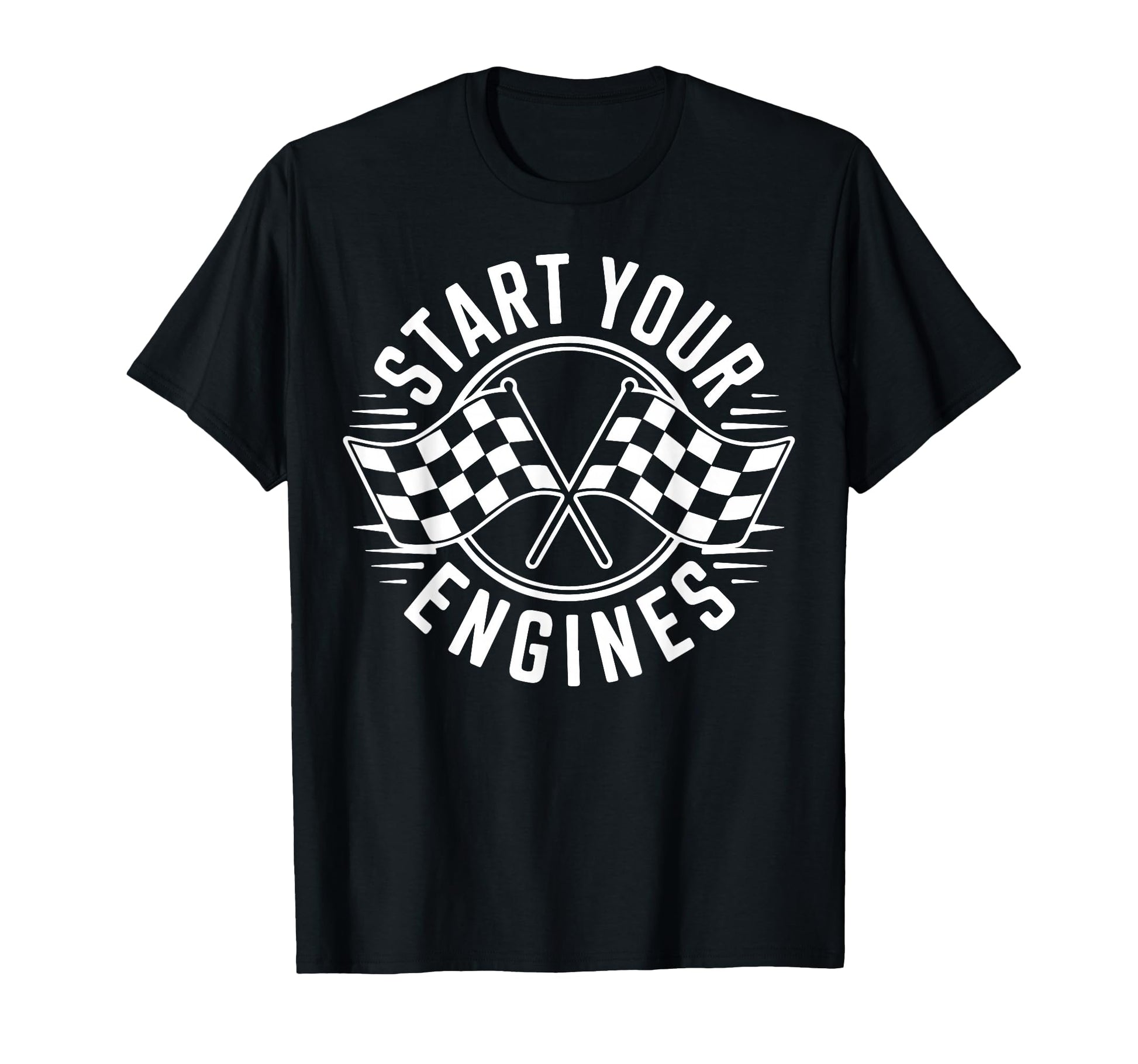 Checkered Flag Race Car Racing Family T-Shirt - Unique Graphic Unisex - T-Shirt, Sweatshirt, Hoodie