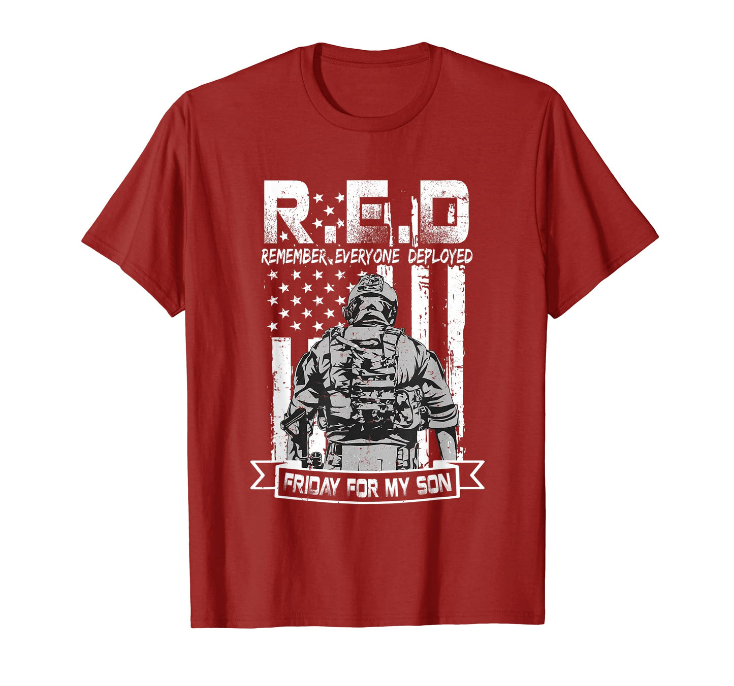 Wear Red Son Support Military Mom Red T-Shirt - Novelty Apparel for Adults - T-Shirt, Sweatshirt, Hoodie