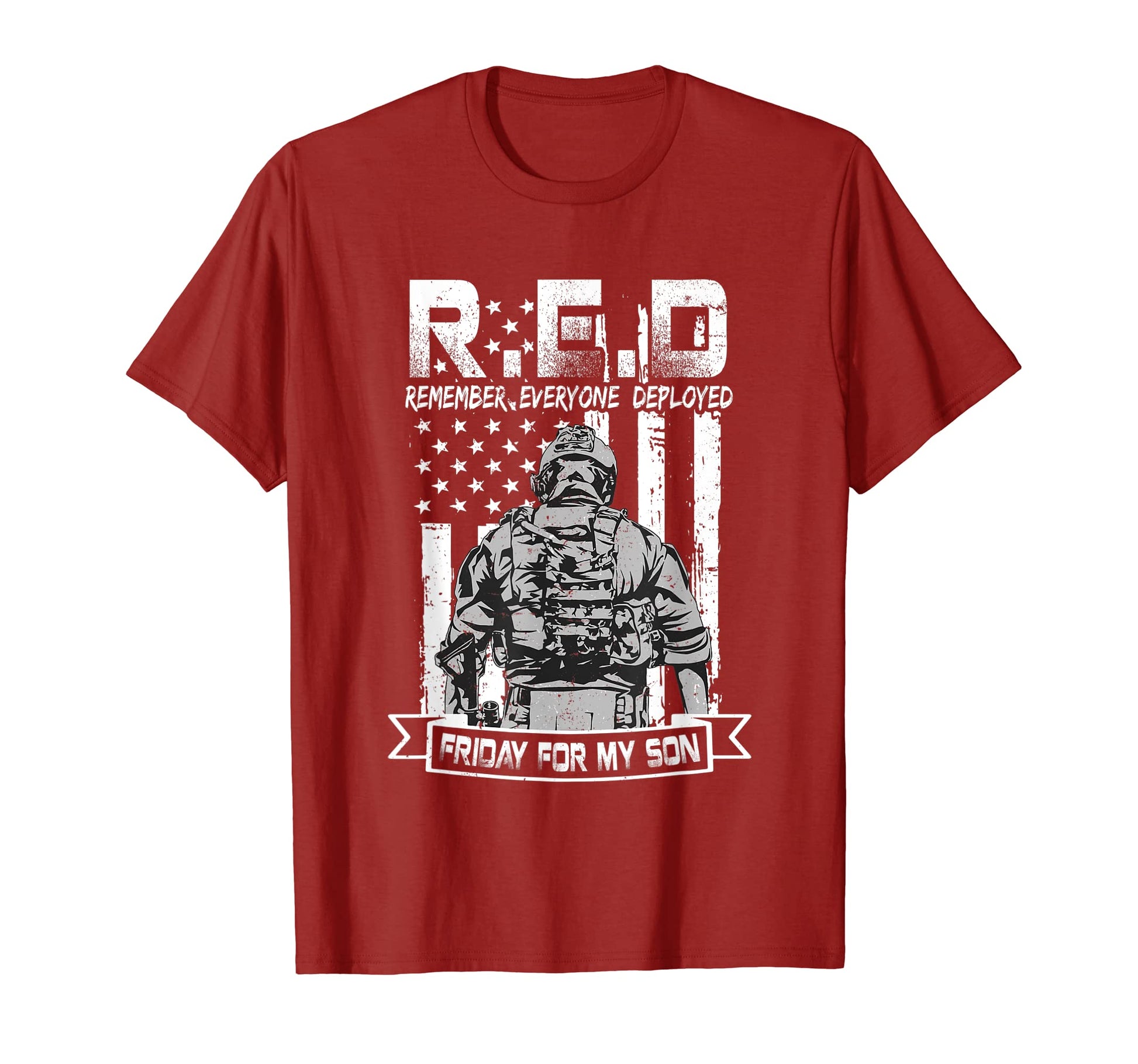 Wear Red Son Support Military Mom Red T-Shirt - Novelty Apparel for Adults - T-Shirt, Sweatshirt, Hoodie