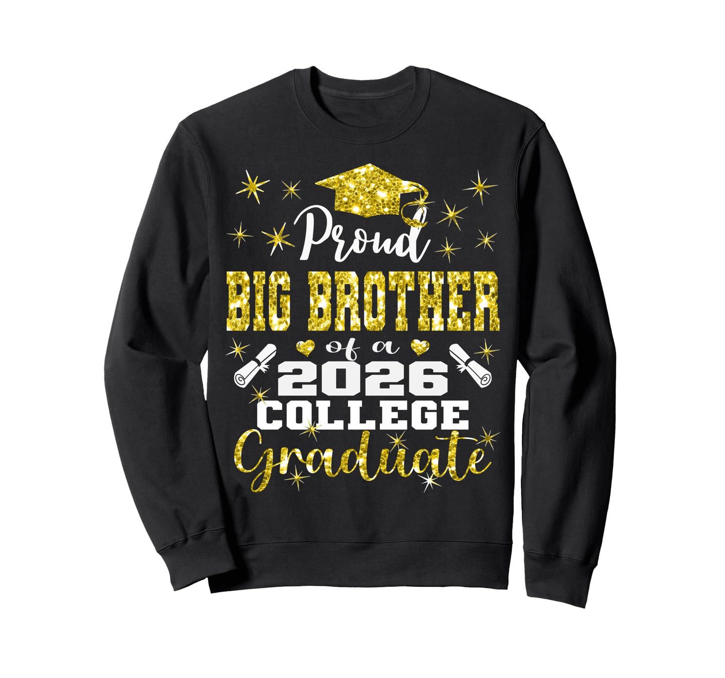 Proud Big Brother 2026 College Sweatshirt - Minimalist Print for Adults - T-Shirt, Sweatshirt, Hoodie