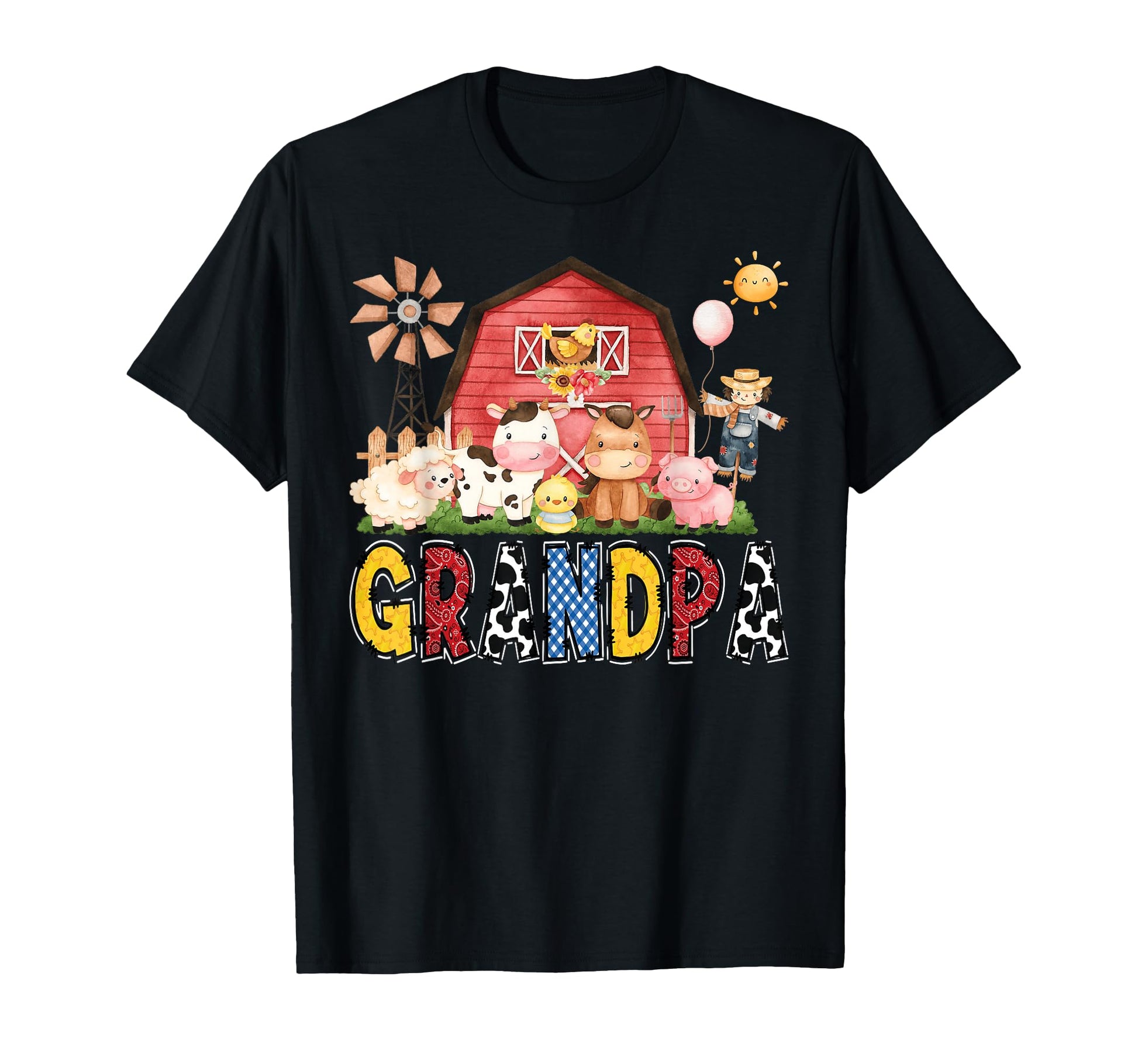Grandpa Farm Cow Birthday Matching T-Shirt - Unique Graphic Men Women - T-Shirt, Sweatshirt, Hoodie