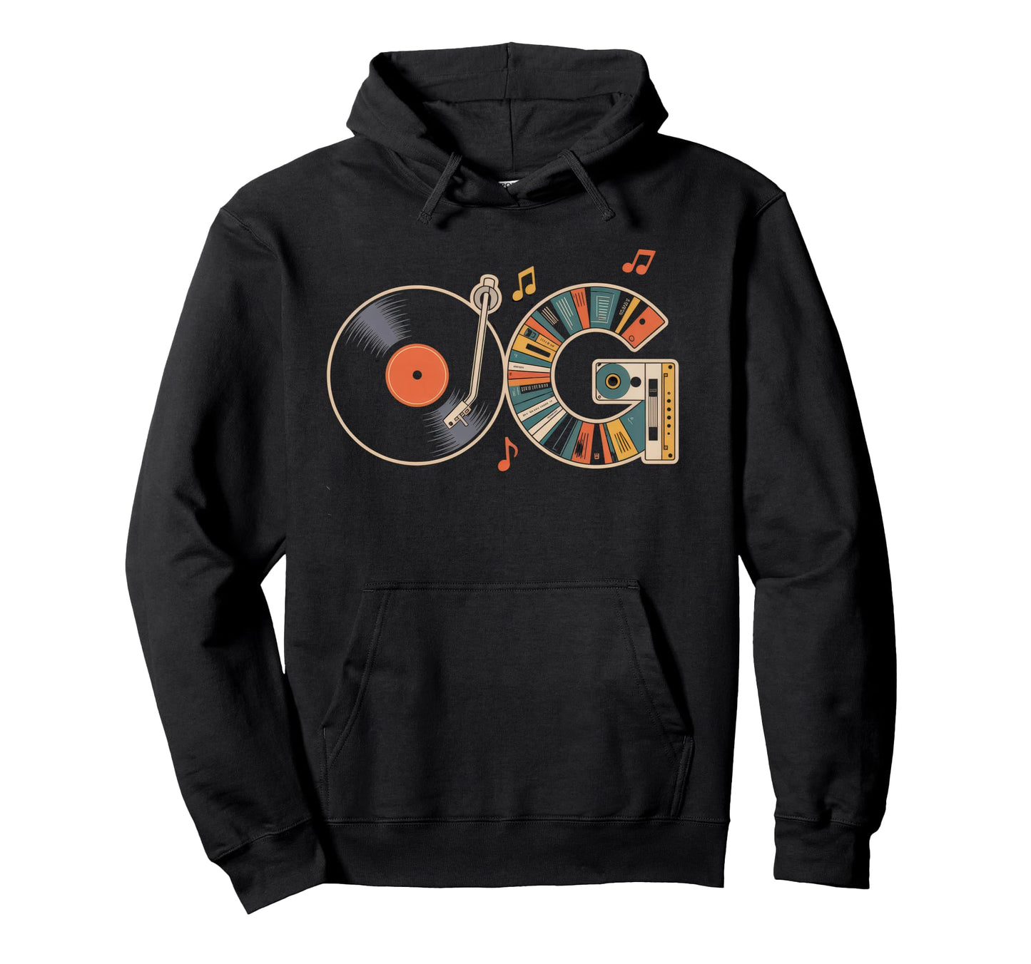 Old School Og Hip Hop Vinyl Cds Hoodie - Casual Everyday Wear Men Women - T-Shirt, Sweatshirt, Hoodie