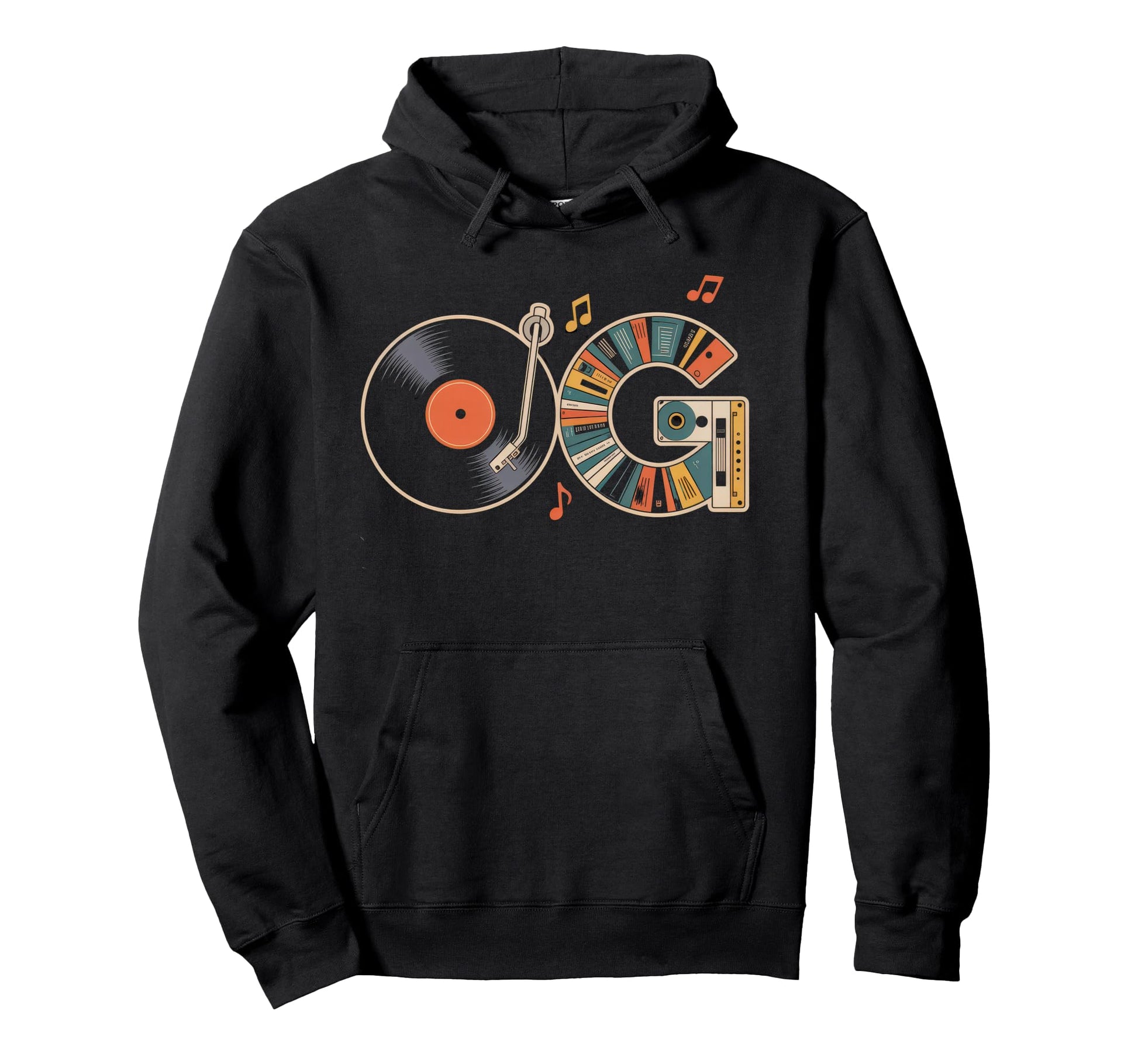 Old School Og Hip Hop Vinyl Cds Hoodie - Casual Everyday Wear Men Women - T-Shirt, Sweatshirt, Hoodie