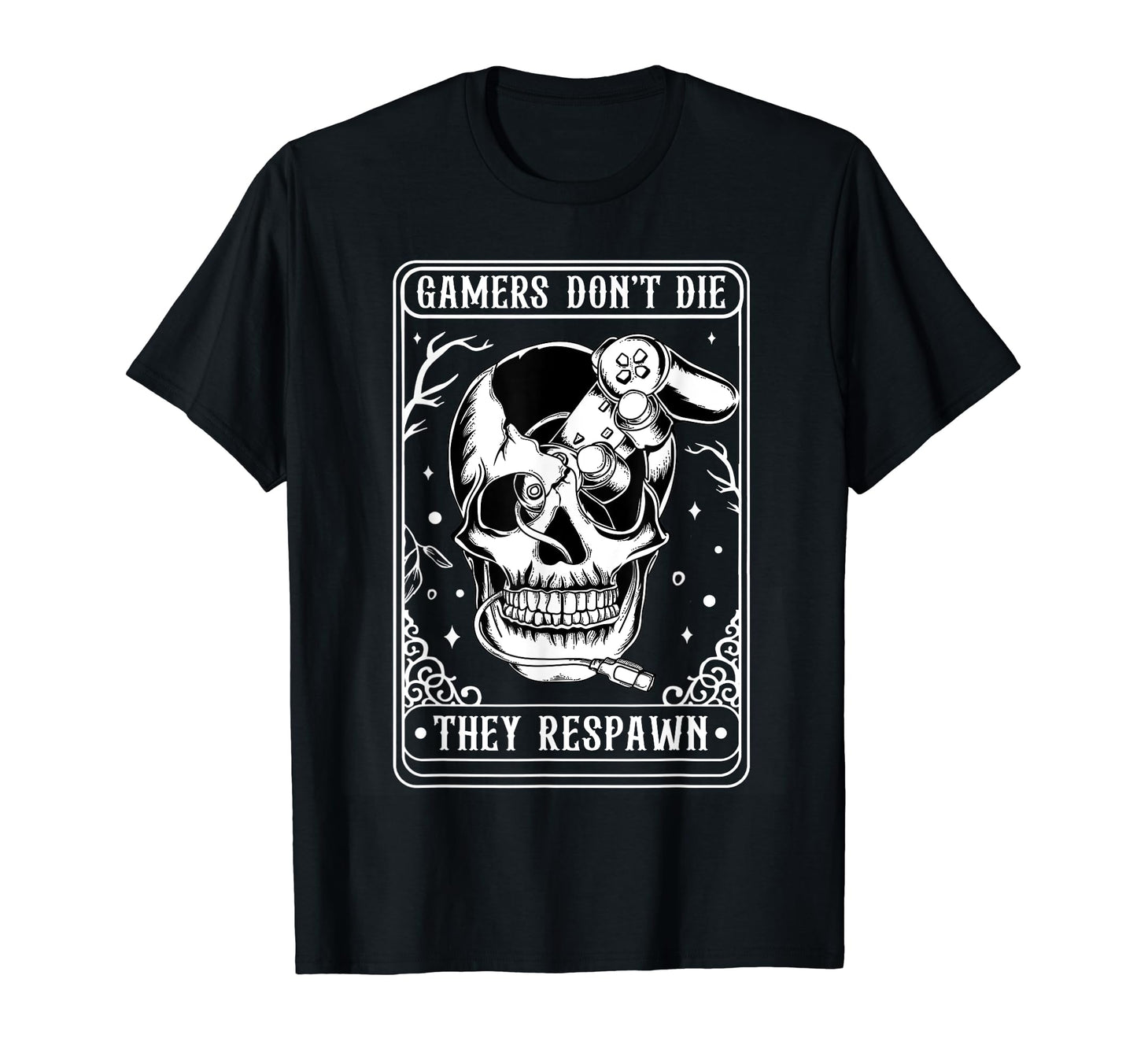 Halloween Skull Gamers Dont Die We T-Shirt - Graphic Print for Adults - T-Shirt, Sweatshirt, Hoodie