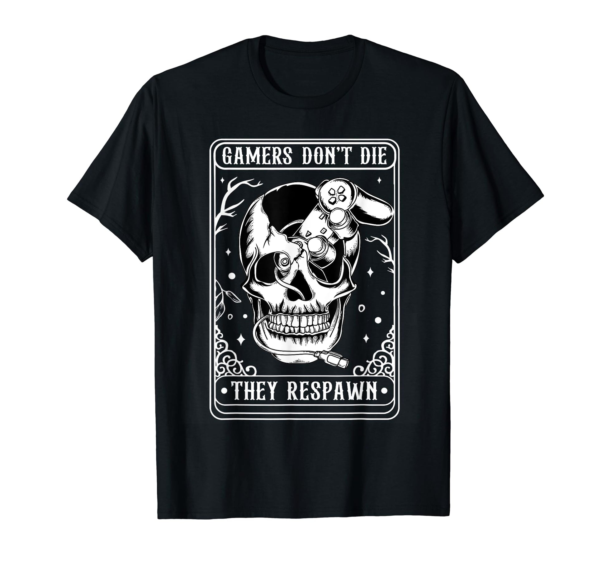 Halloween Skull Gamers Dont Die We T-Shirt - Graphic Print for Adults - T-Shirt, Sweatshirt, Hoodie