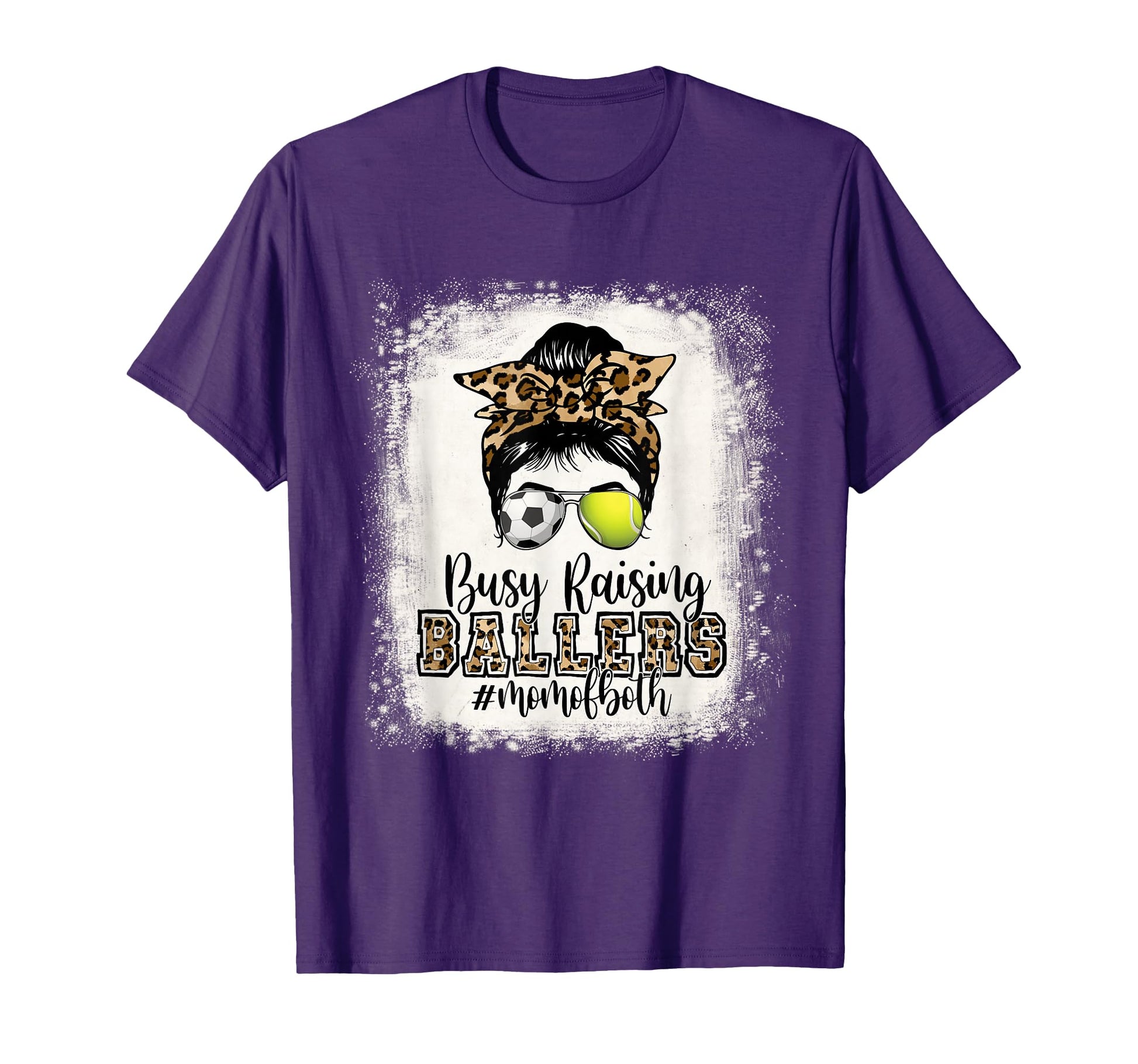 Busy Raising Ballers Mom Both T-Shirt - Fun Novelty Design for Adults - T-Shirt, Sweatshirt, Hoodie