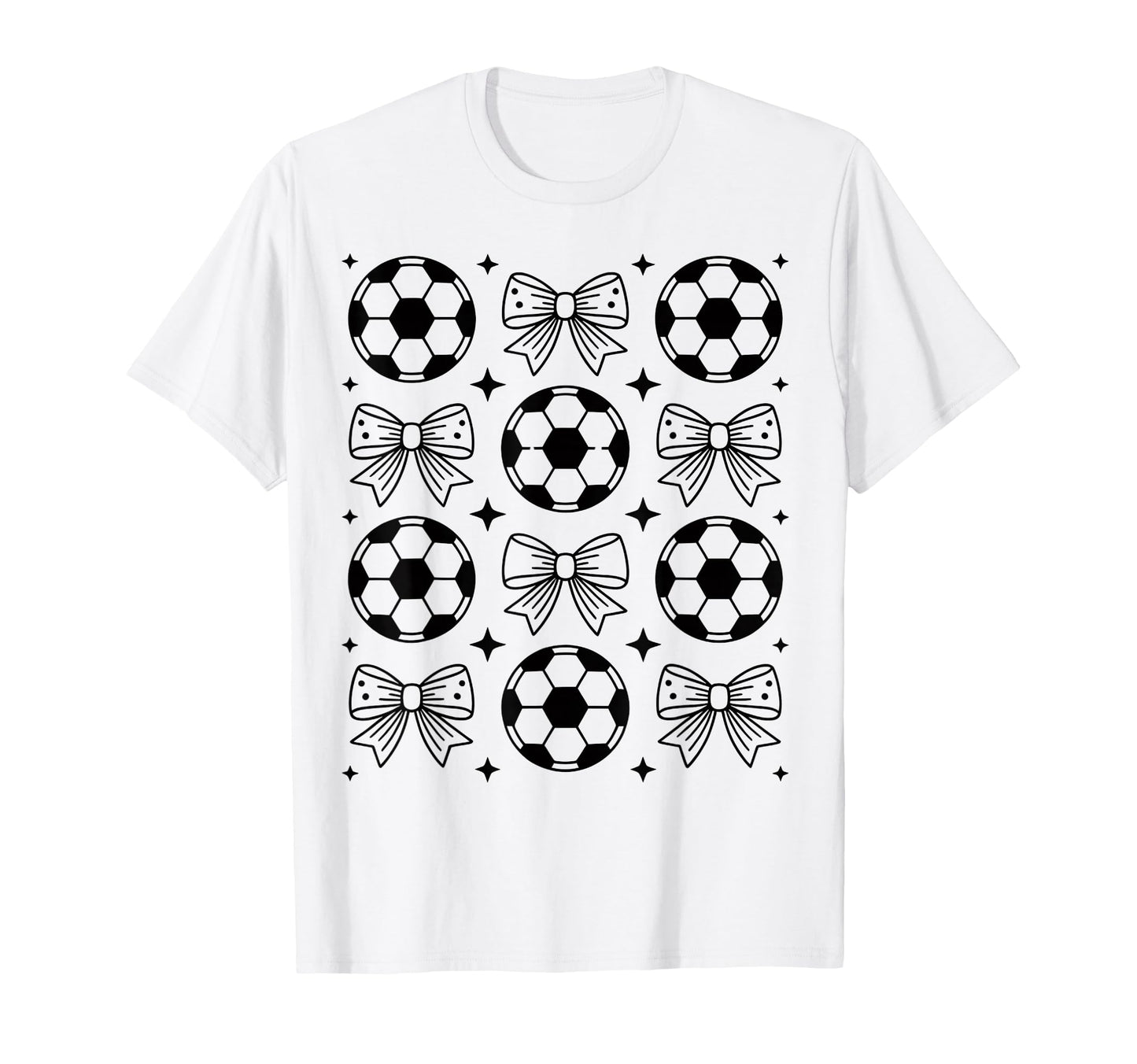 Groovy Soccer Coquette Bow T-Shirt - Casual Everyday Wear for Adults - T-Shirt, Sweatshirt, Hoodie