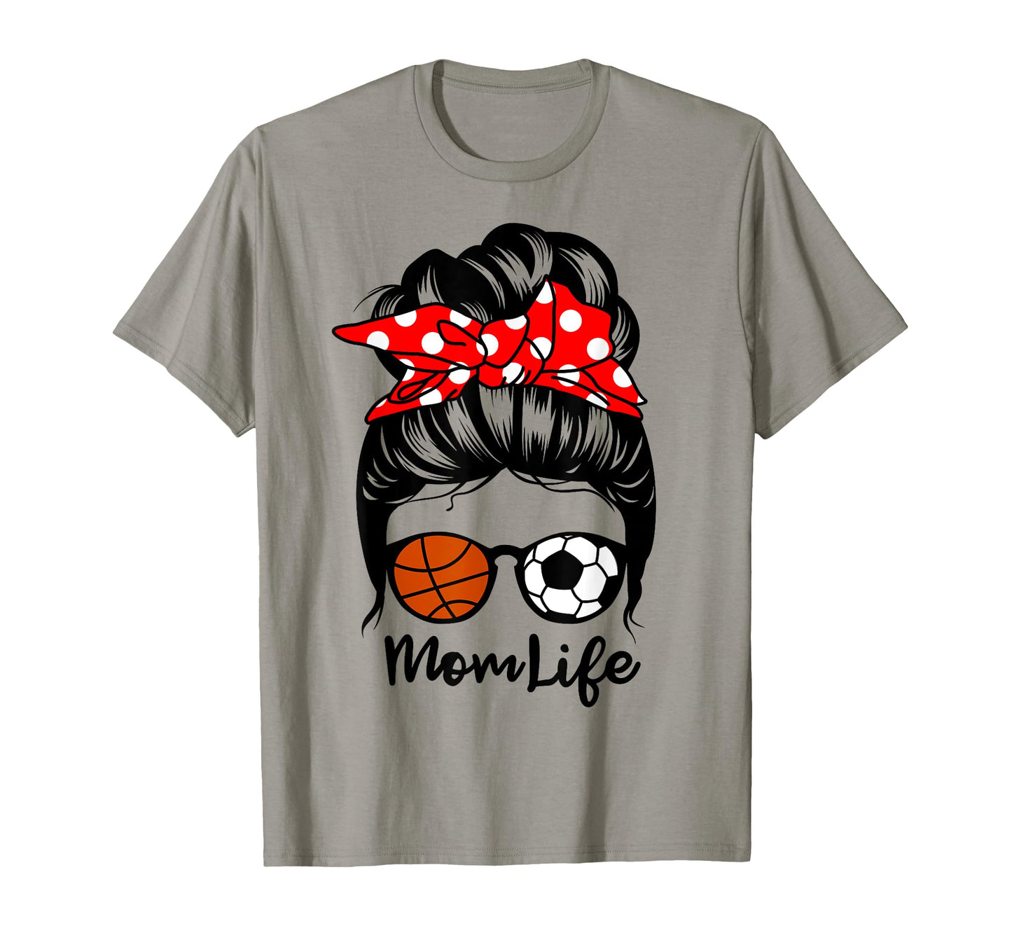 Mom Life Messy Bun Hair Funny T-Shirt - Minimalist Print Men Women - T-Shirt, Sweatshirt, Hoodie