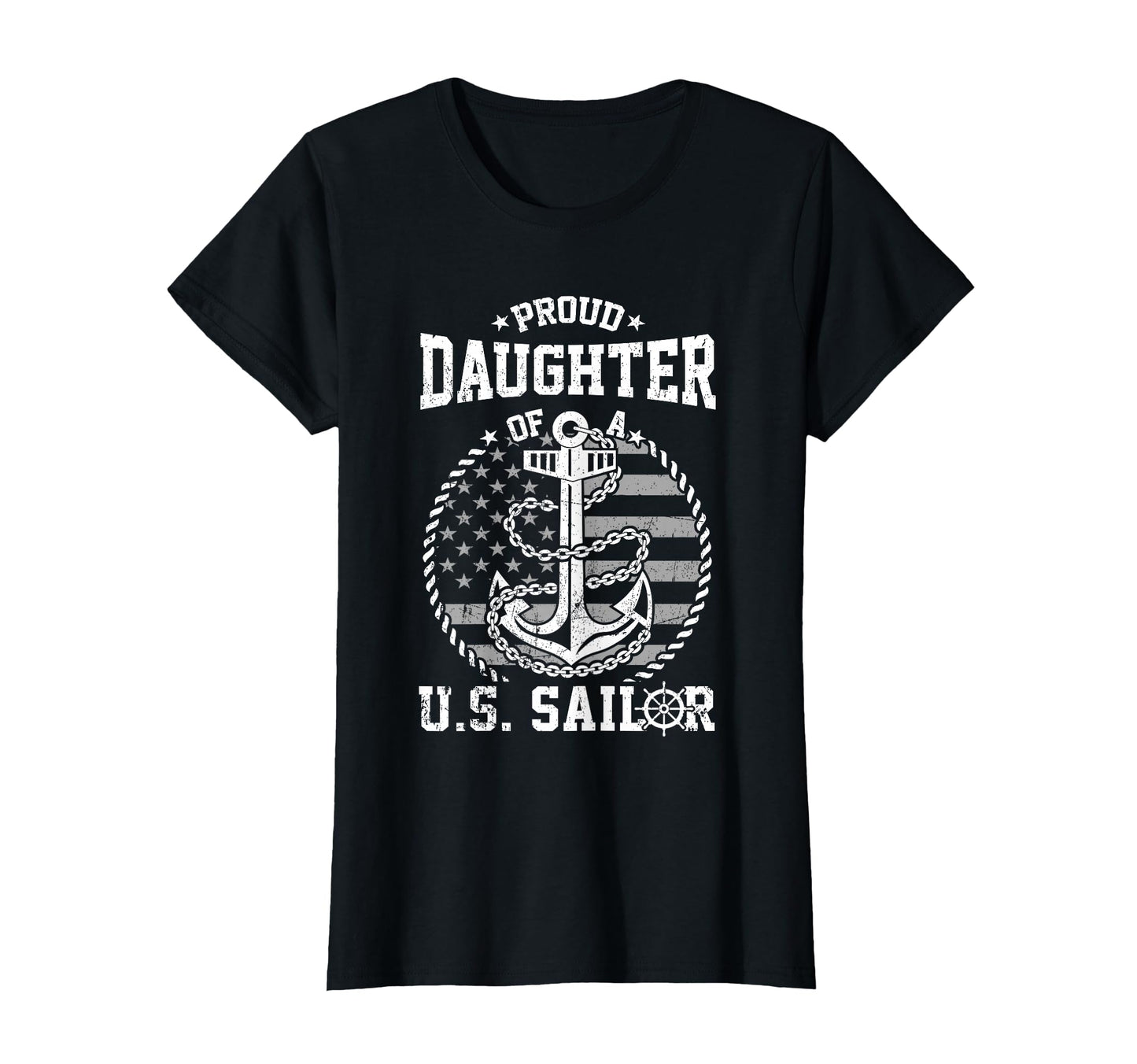 Proud Daughter Us Sailor Anchor Flag T-Shirt - Custom Art Print Men Women - T-Shirt, Sweatshirt, Hoodie
