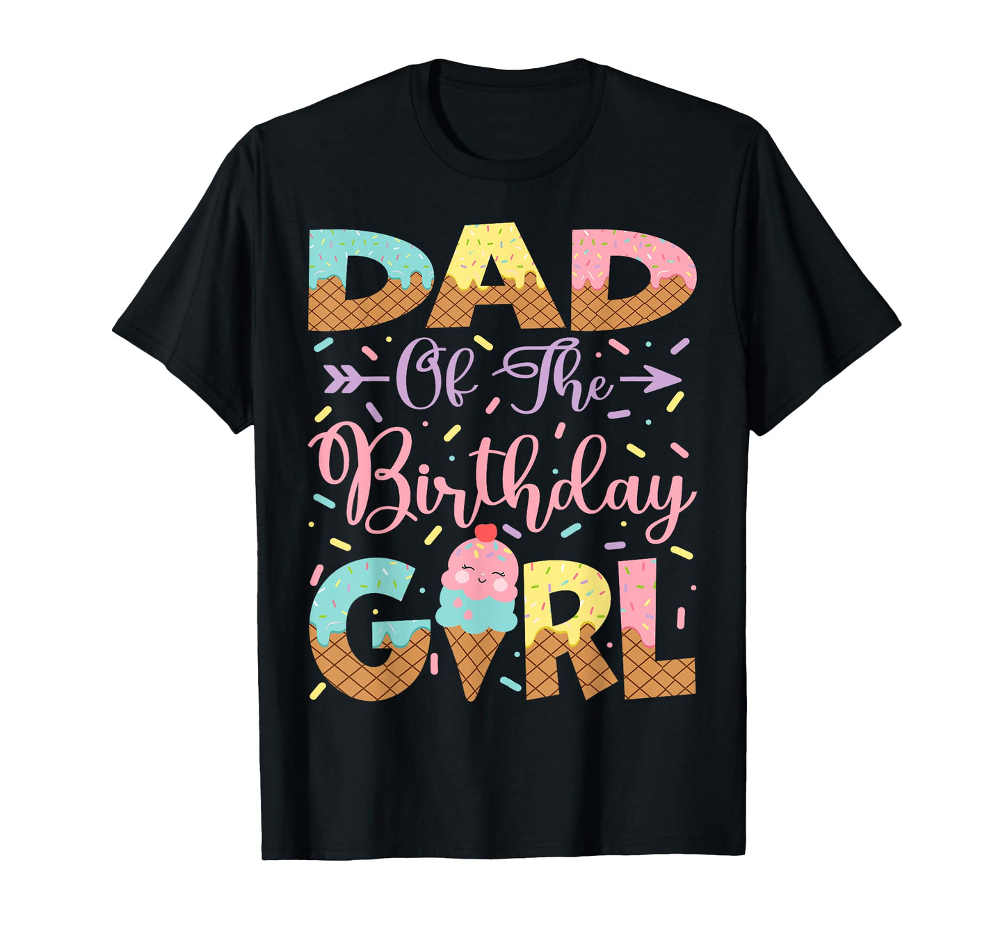 Dad Birthday Ice Cream Lover Party T-Shirt - Custom Art Print Men Women - T-Shirt, Sweatshirt, Hoodie