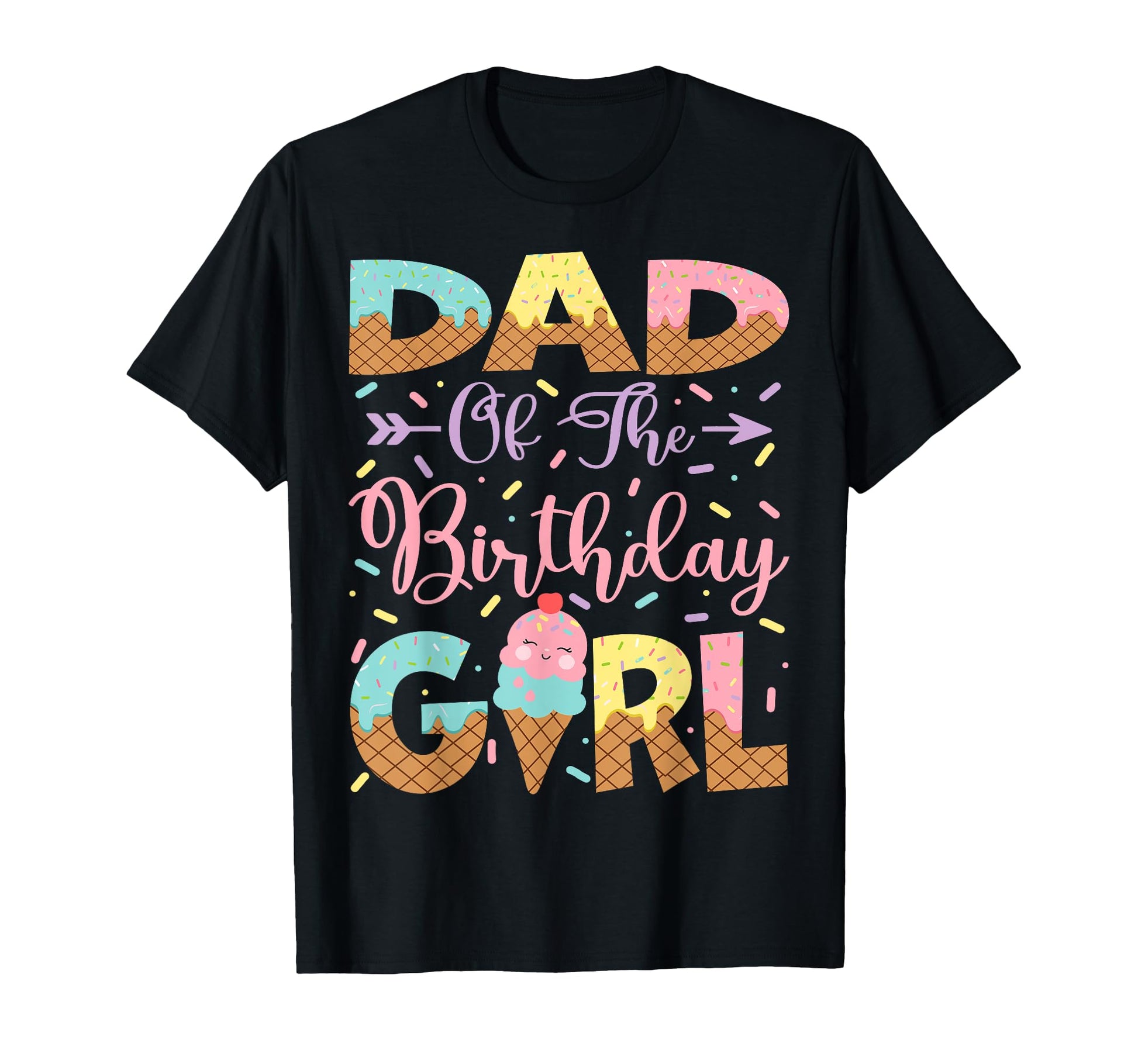 Dad Birthday Ice Cream Lover Party T-Shirt - Custom Art Print Men Women - T-Shirt, Sweatshirt, Hoodie