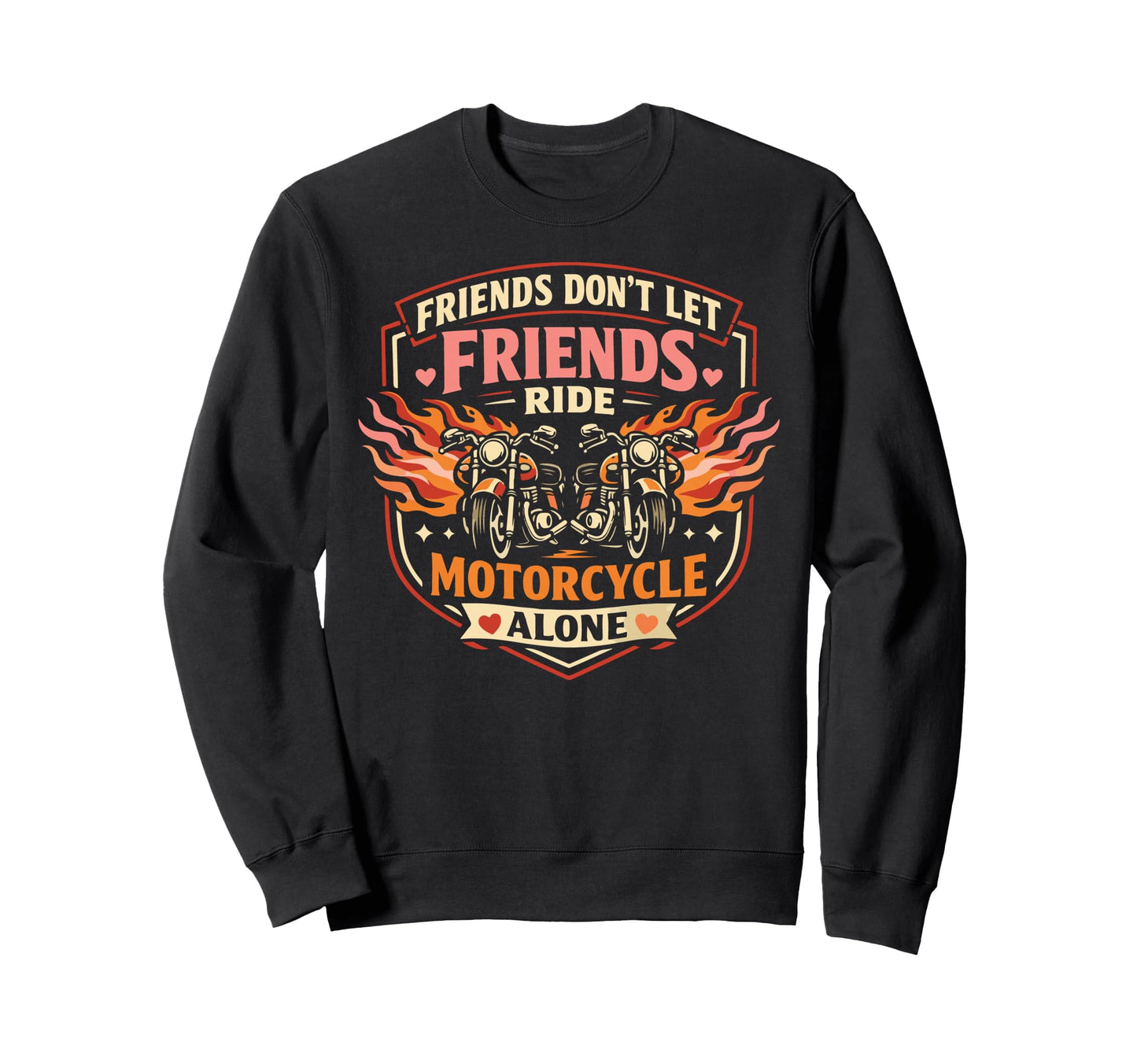 Motorcycle Biker Friends Besties Sweatshirt - Minimalist Print Unisex - T-Shirt, Sweatshirt, Hoodie