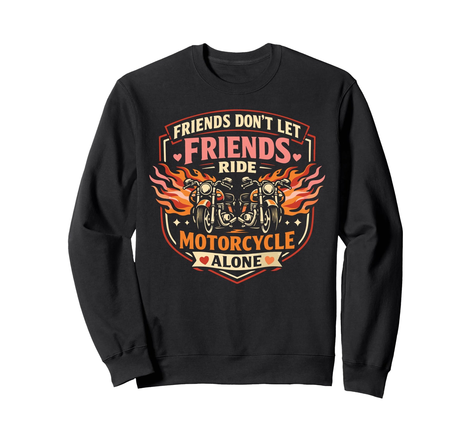 Motorcycle Biker Friends Besties Sweatshirt - Minimalist Print Unisex - T-Shirt, Sweatshirt, Hoodie