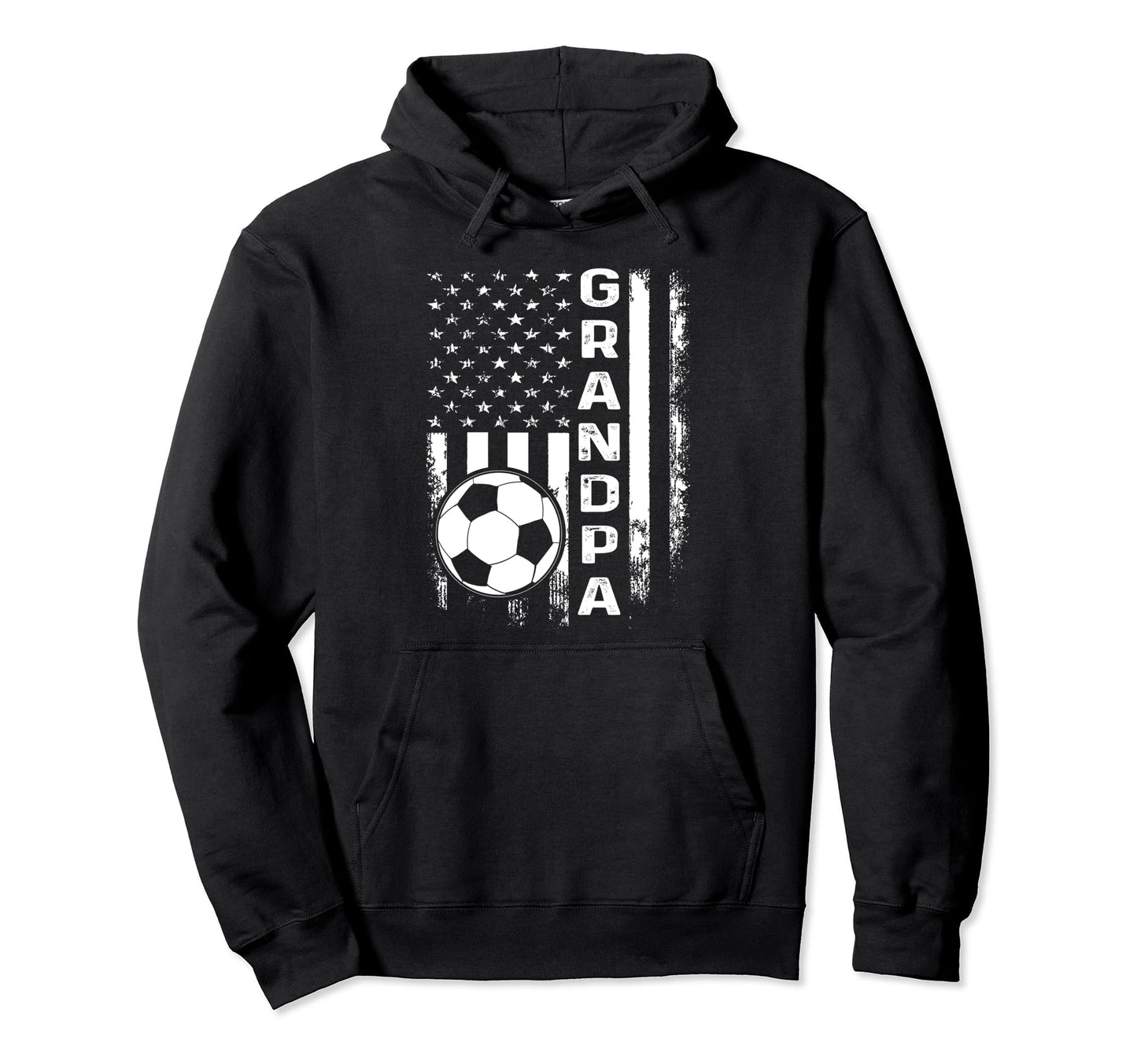 Soccer Grandpa American Flag Hoodie - Trendy Graphic Unisex - T-Shirt, Sweatshirt, Hoodie