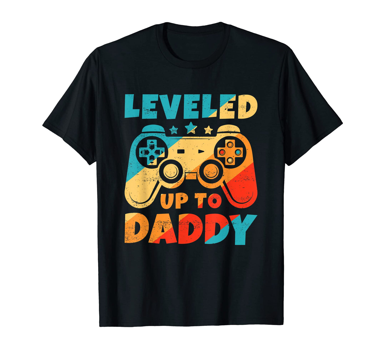 Mens Leveled Up To Daddy Gamer Dad T-Shirt - Graphic Print Unisex - T-Shirt, Sweatshirt, Hoodie