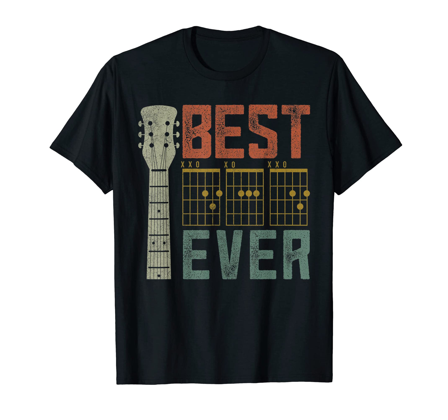 Guitar Music Fathers Day Best Dad T-Shirt - Minimalist Print Men Women - T-Shirt, Sweatshirt, Hoodie