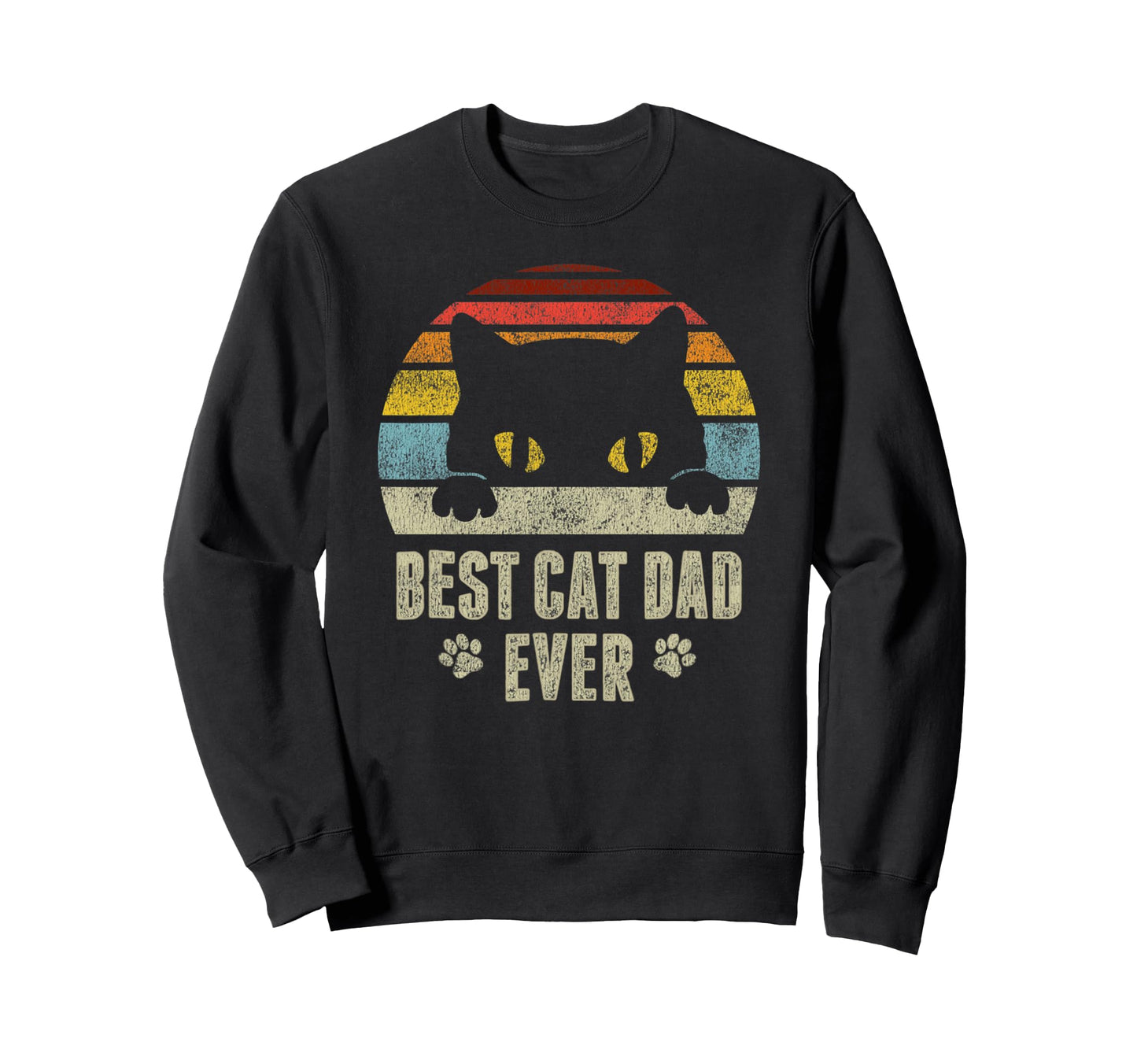 Cats Lover Best Cat Dad Ever Sweatshirt - Minimalist Print Men Women - T-Shirt, Sweatshirt, Hoodie