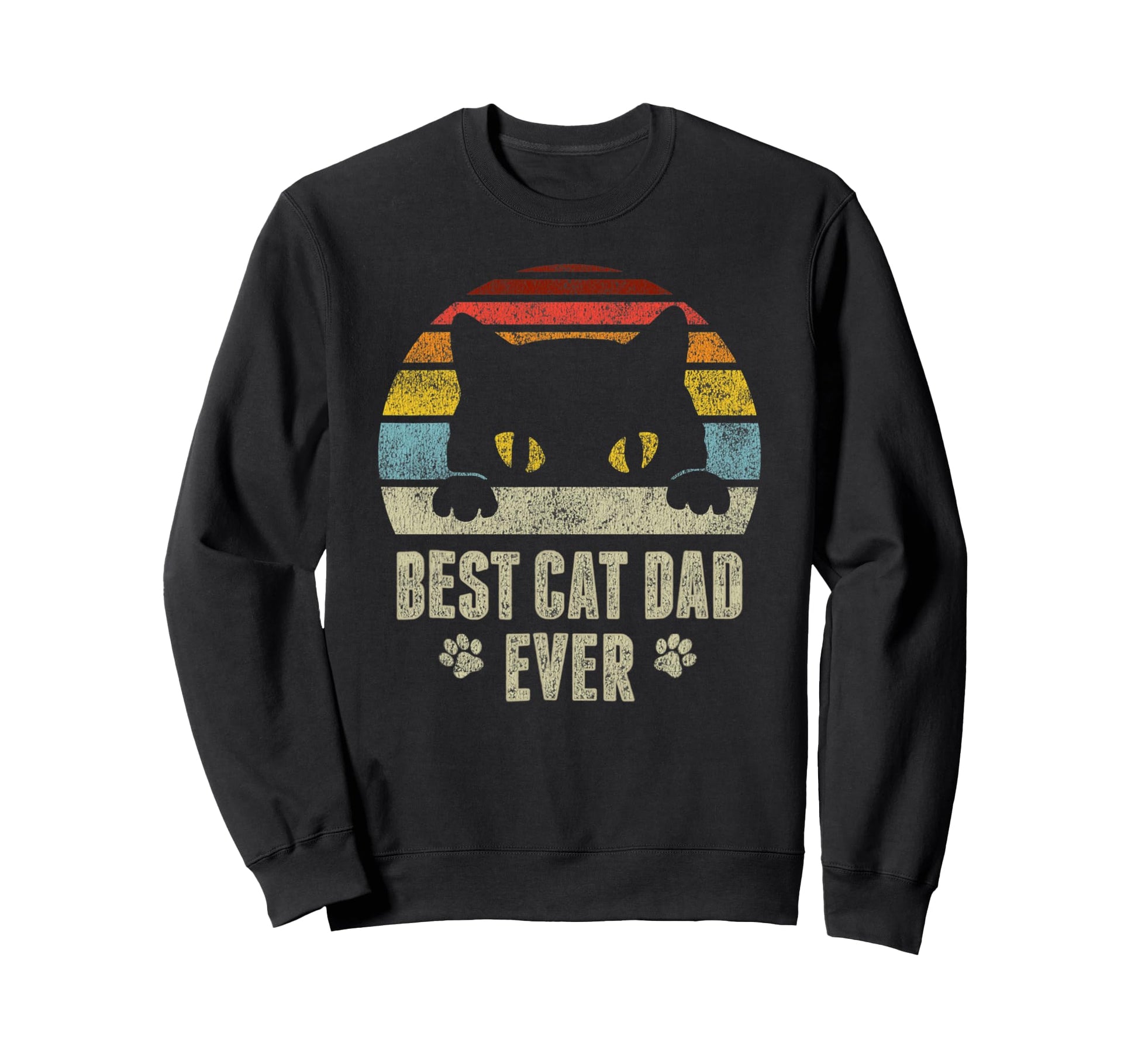 Cats Lover Best Cat Dad Ever Sweatshirt - Minimalist Print Men Women - T-Shirt, Sweatshirt, Hoodie