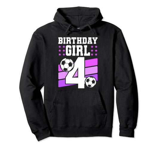 4 Years Old 4Th Birthday Gift Bday Soccer Hoodie - Graphic Print Unisex - T-Shirt, Sweatshirt, Hoodie