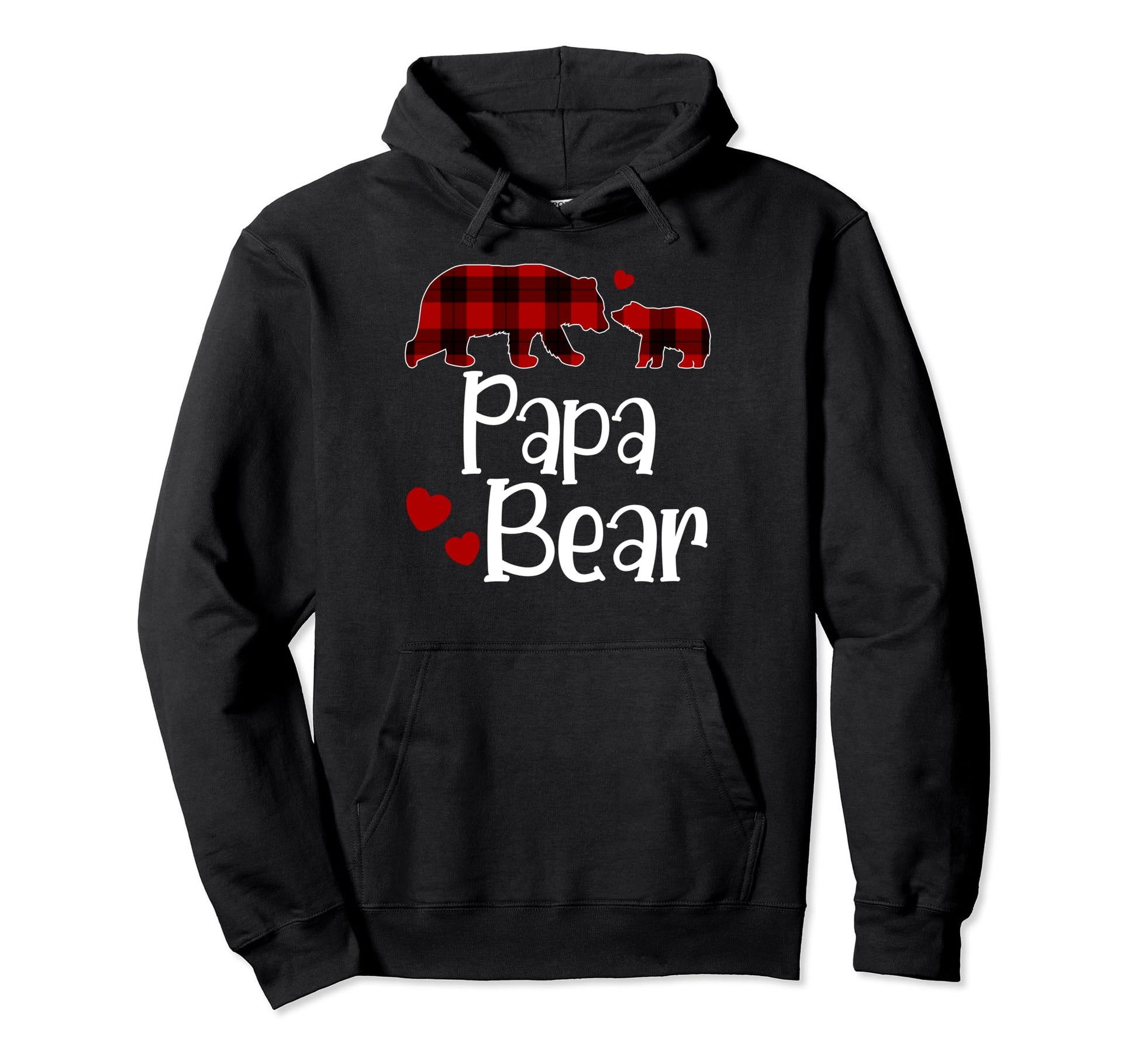 Papa Bear Pajama Red Plaid Buffalo Family Hoodie - Minimalist Print Unisex - T-Shirt, Sweatshirt, Hoodie