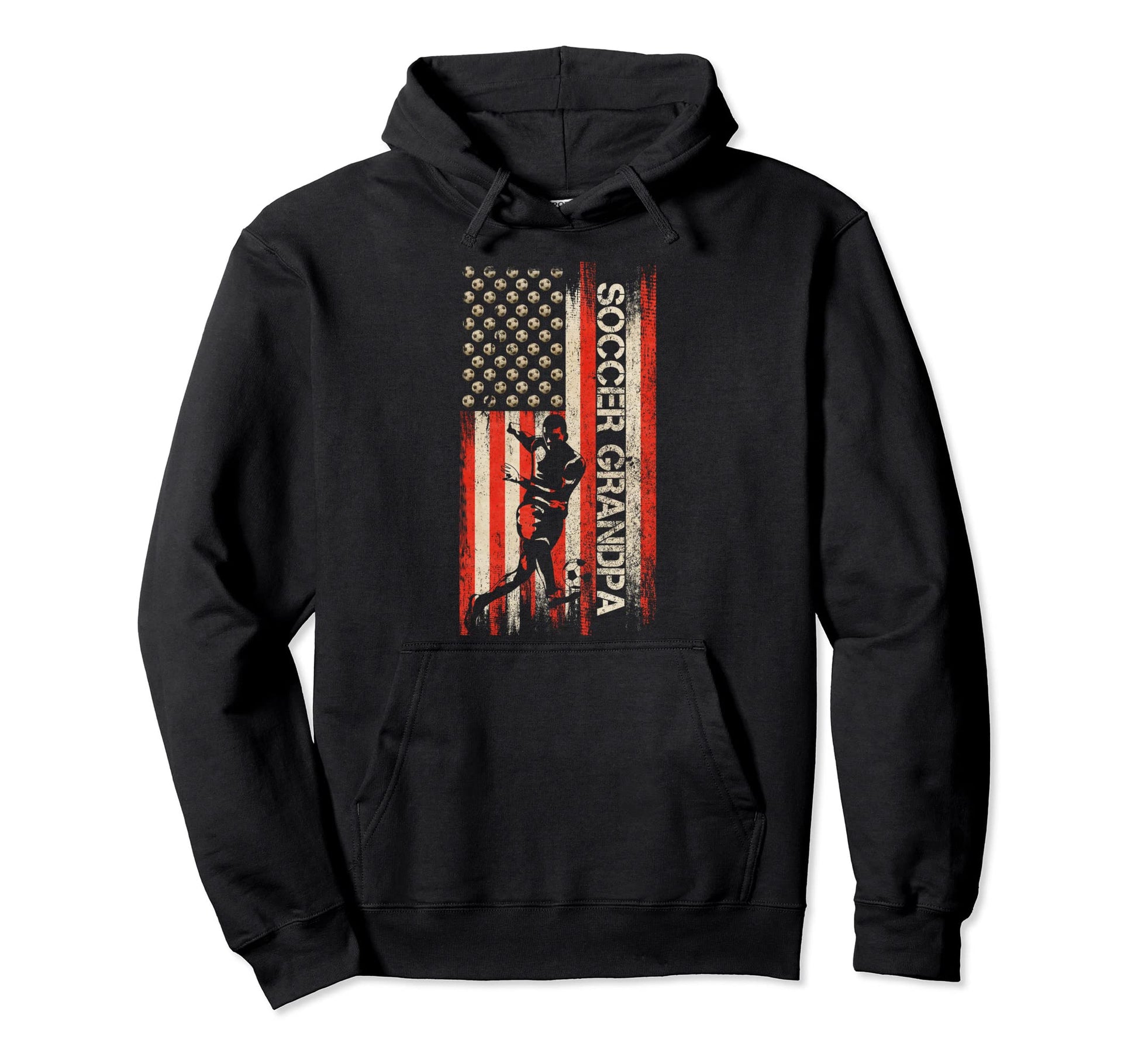 Usa Flag Proud Soccer Grandpa Football Hoodie - Unique Graphic Unisex - T-Shirt, Sweatshirt, Hoodie