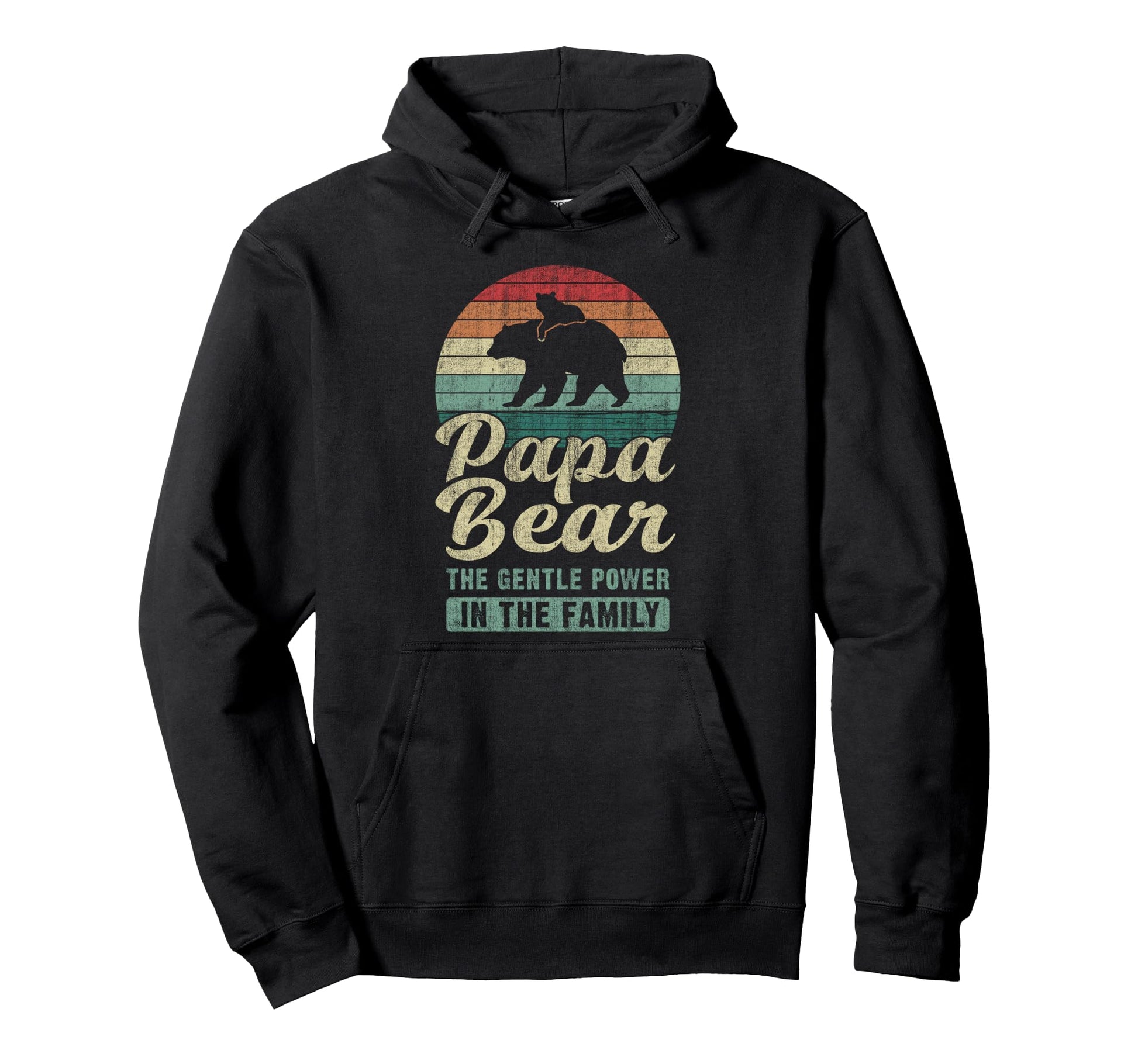 Papa Bear 1 Cub 1 Child Dad Grandpa Hoodie - Novelty Apparel Men Women - T-Shirt, Sweatshirt, Hoodie