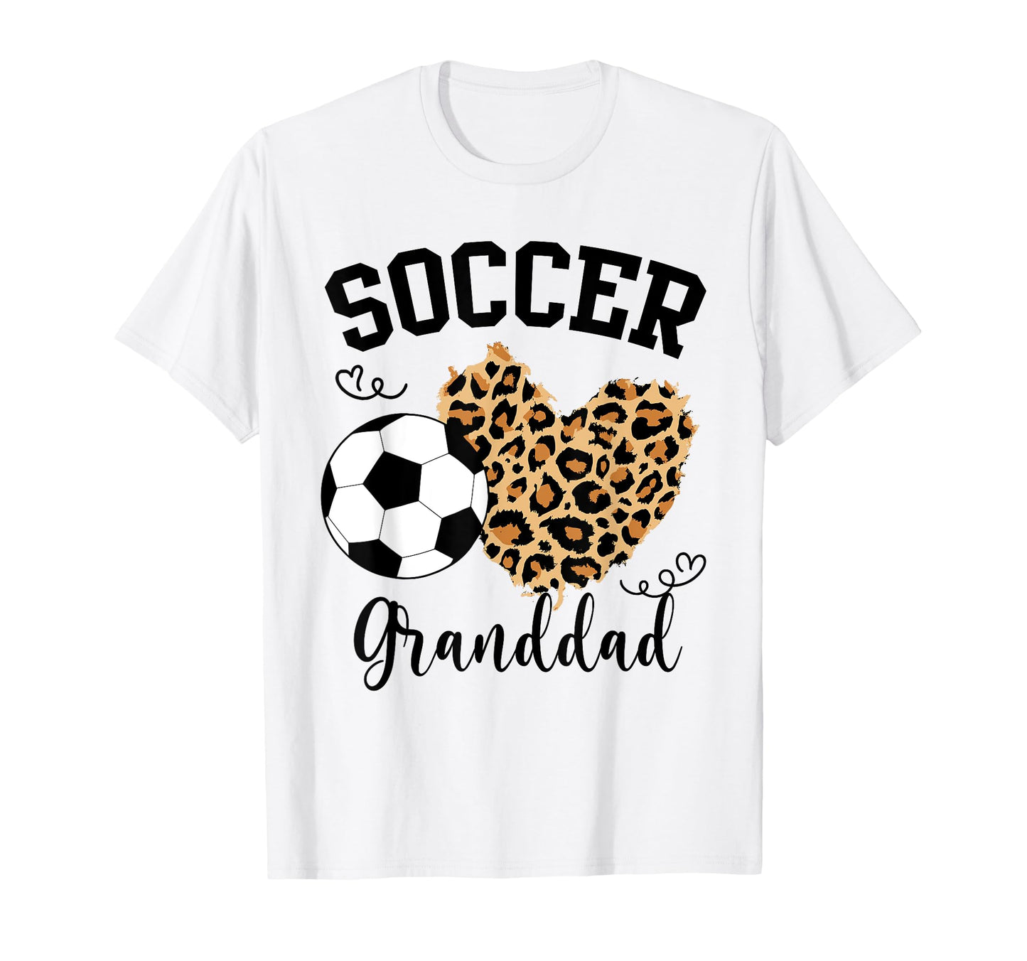 Soccer Granddad Heart Leopard Granddad T-Shirt - Streetwear Style Unisex - T-Shirt, Sweatshirt, Hoodie