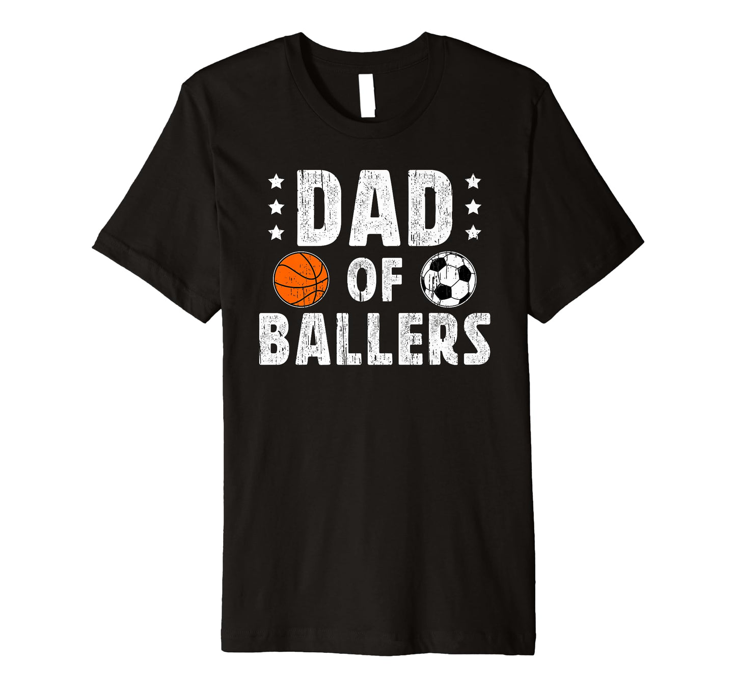 Mens Dad Ballers Soccer Basketball Dad T-Shirt - Unique Graphic for Adults - T-Shirt, Sweatshirt, Hoodie