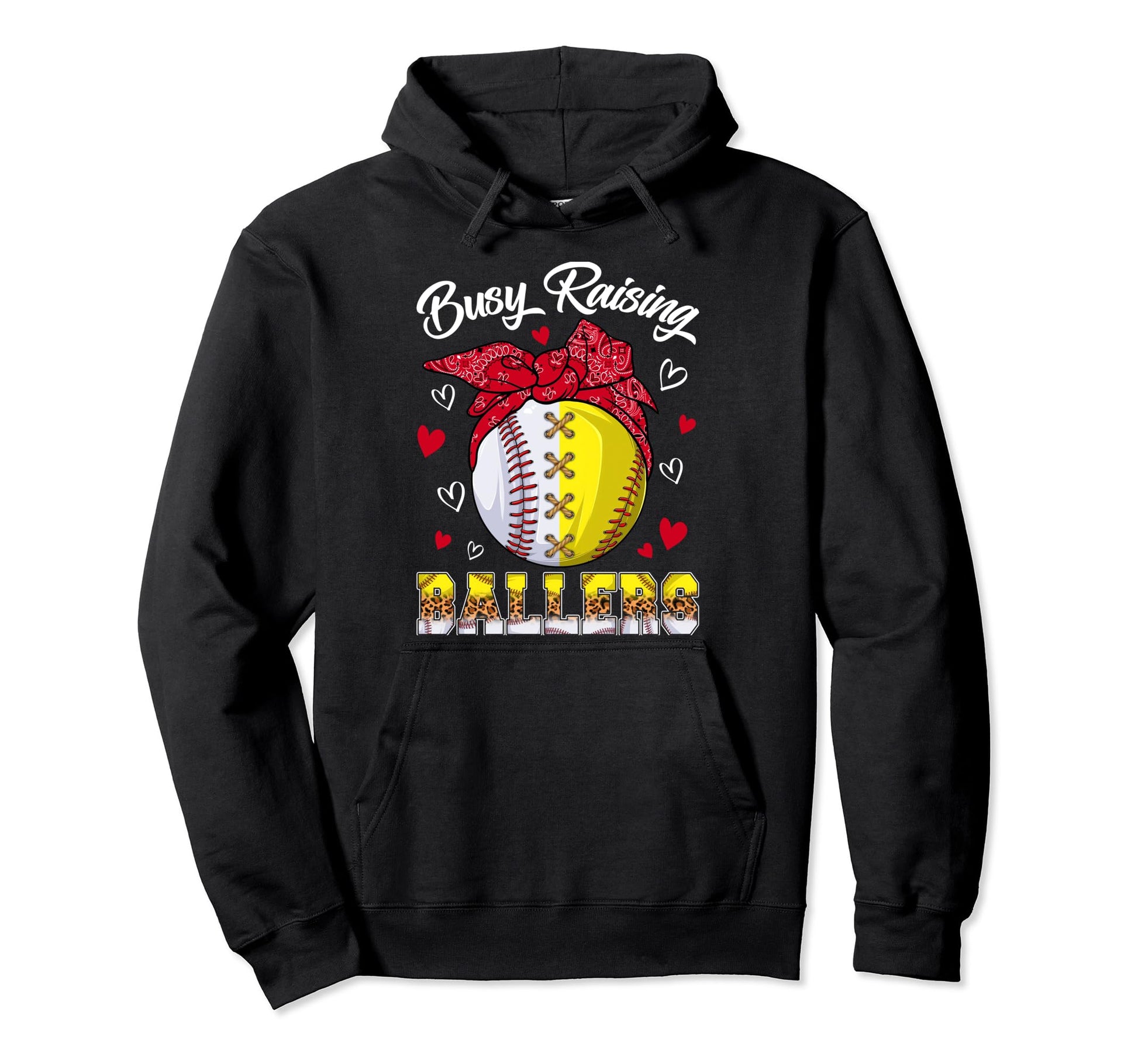 Busy Raising Ballers Baseball Hoodie - Casual Everyday Wear Men Women - T-Shirt, Sweatshirt, Hoodie