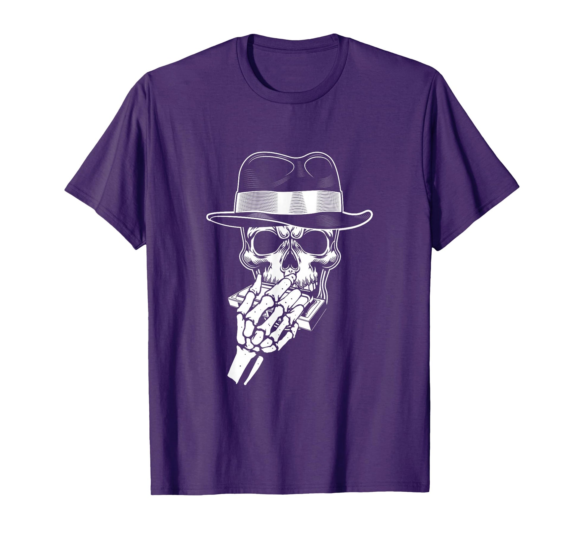 Skeleton Harmonica Player Blues T-Shirt - Trendy Graphic Men Women - T-Shirt, Sweatshirt, Hoodie