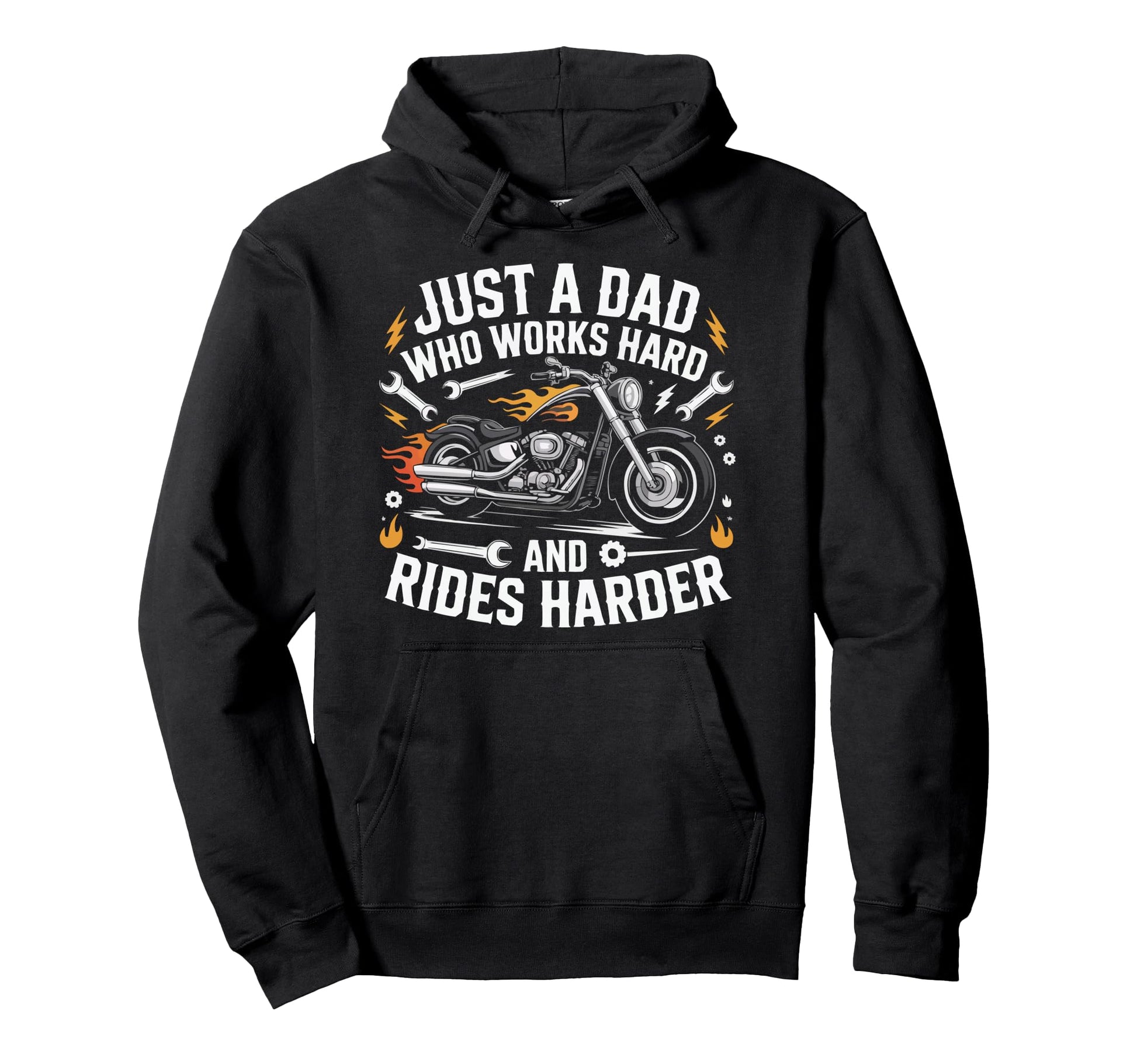 Motorcycle Dad Motorcyle Rider Daddy Hoodie - Minimalist Print Unisex - T-Shirt, Sweatshirt, Hoodie