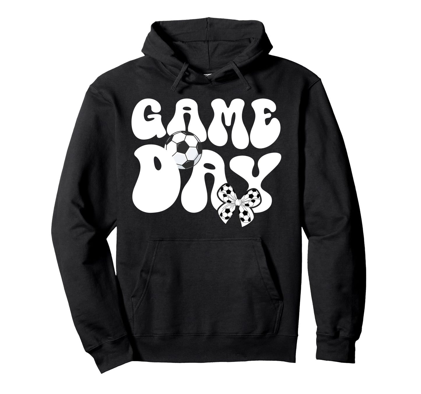 Groovy Soccer Game Day Bow Game Day Hoodie - Fun Novelty Design Unisex - T-Shirt, Sweatshirt, Hoodie