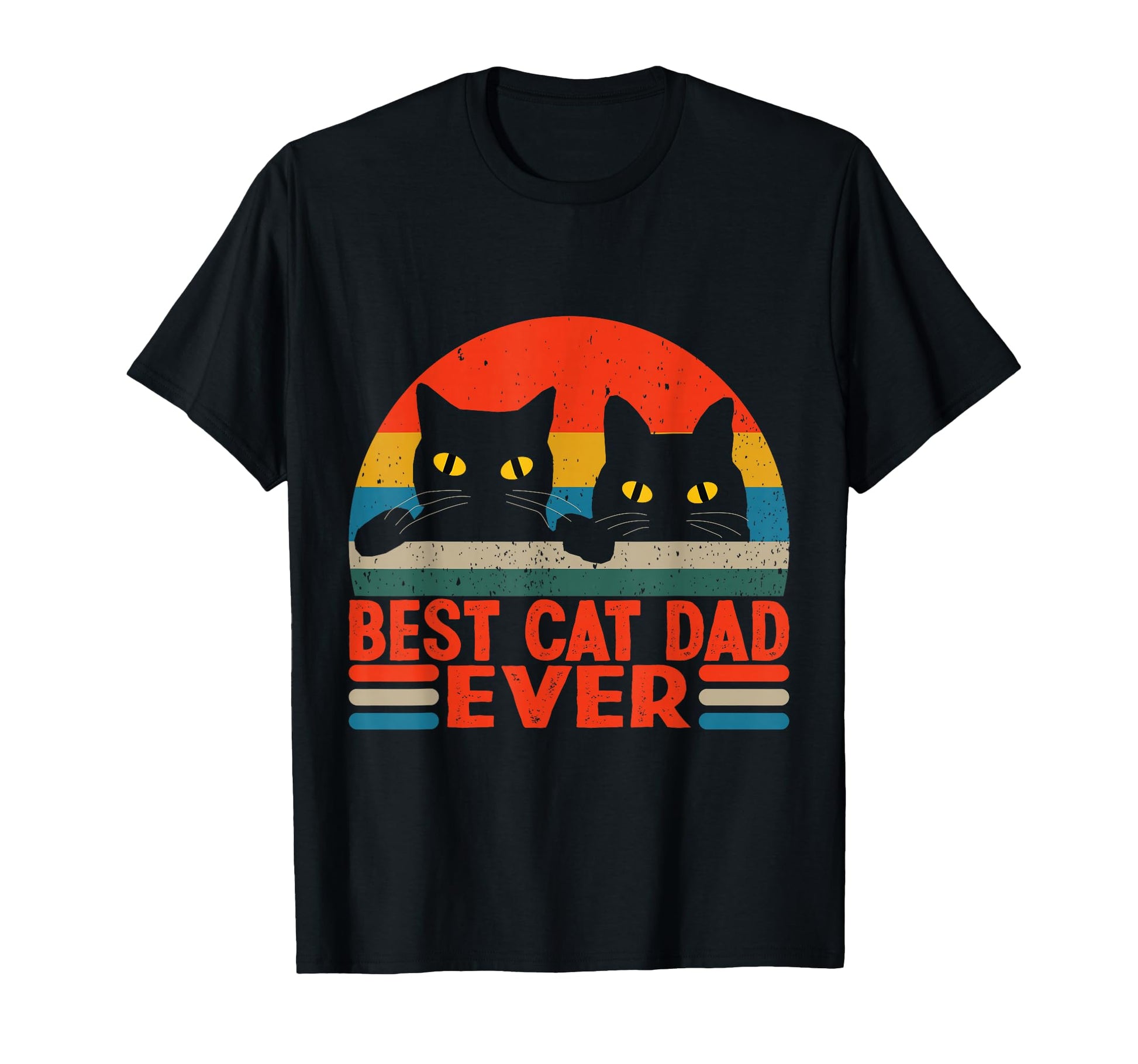 Best Cats Dad Ever Fathers Day Cat T-Shirt - Custom Art Print Men Women - T-Shirt, Sweatshirt, Hoodie
