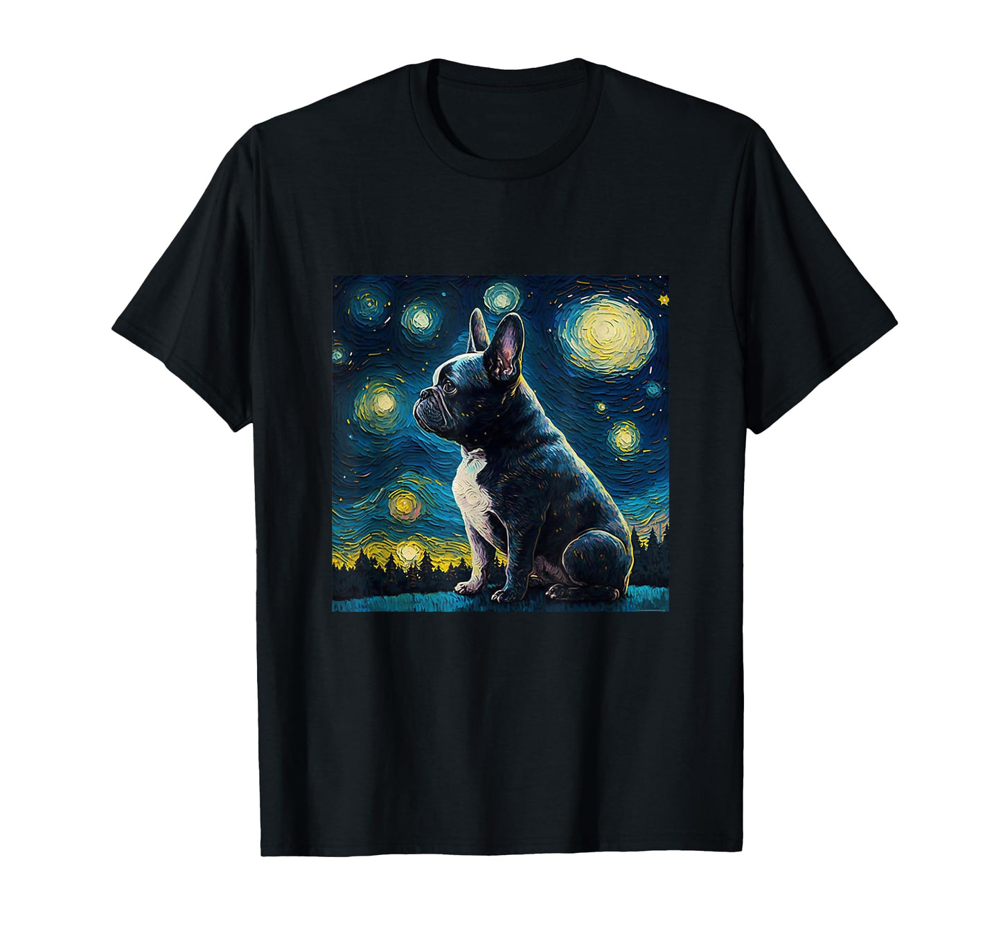 French Bulldog Van Goh Dog Puppy T-Shirt - Trendy Graphic Unisex - T-Shirt, Sweatshirt, Hoodie